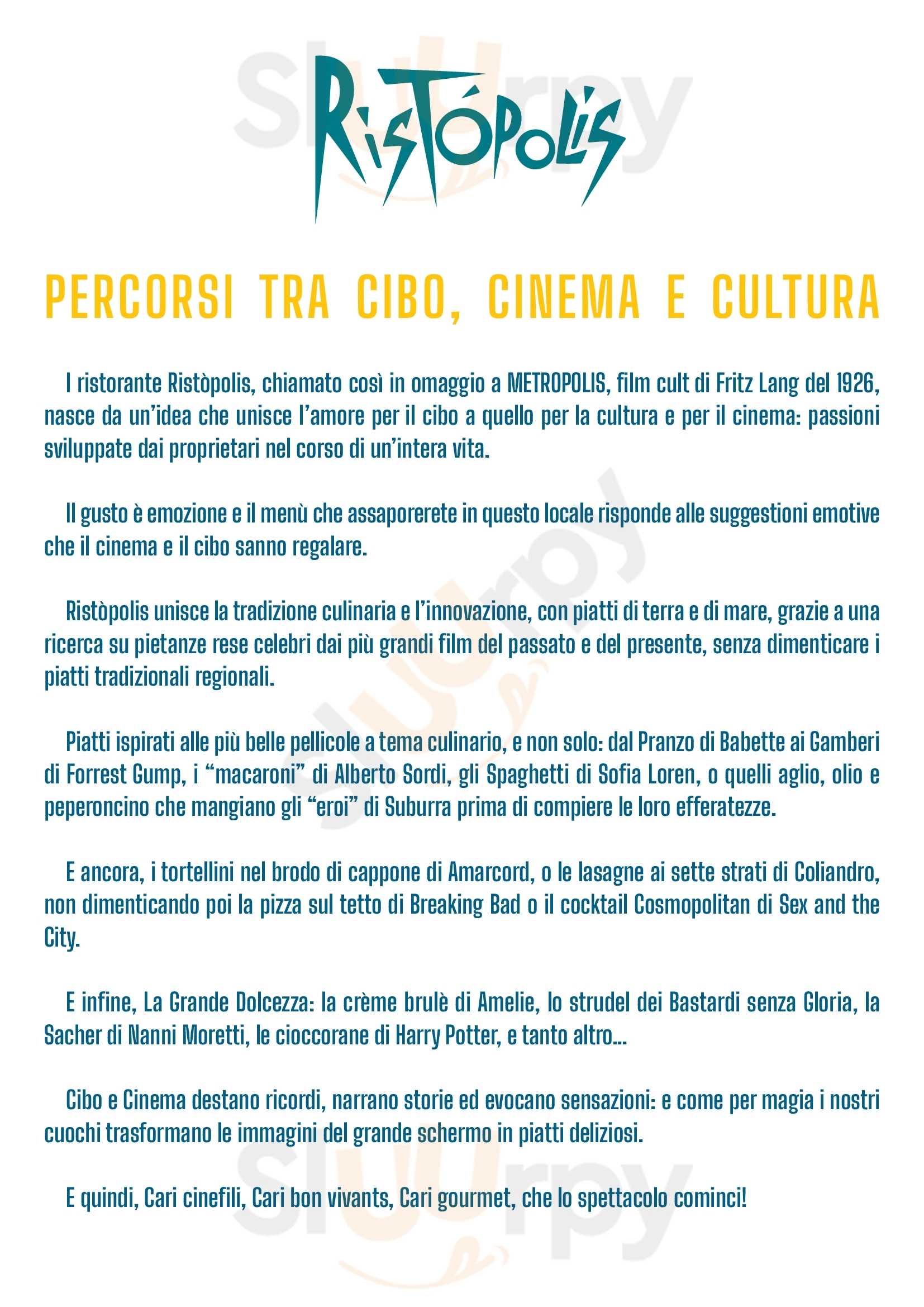 Ristopolis Bologna menù 1 pagina