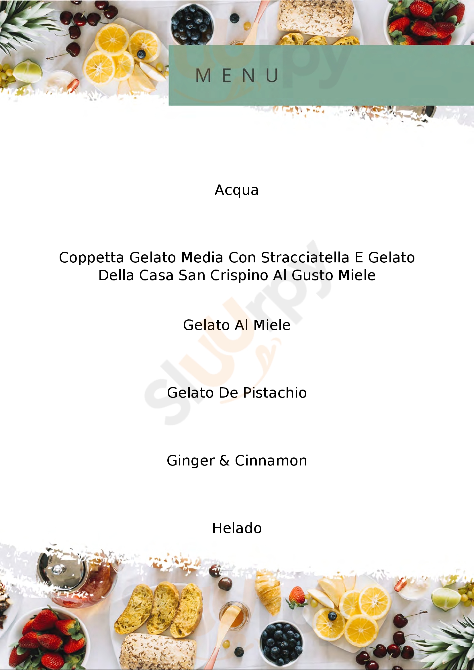 Il Gelato di San Crispino Roma menù 1 pagina