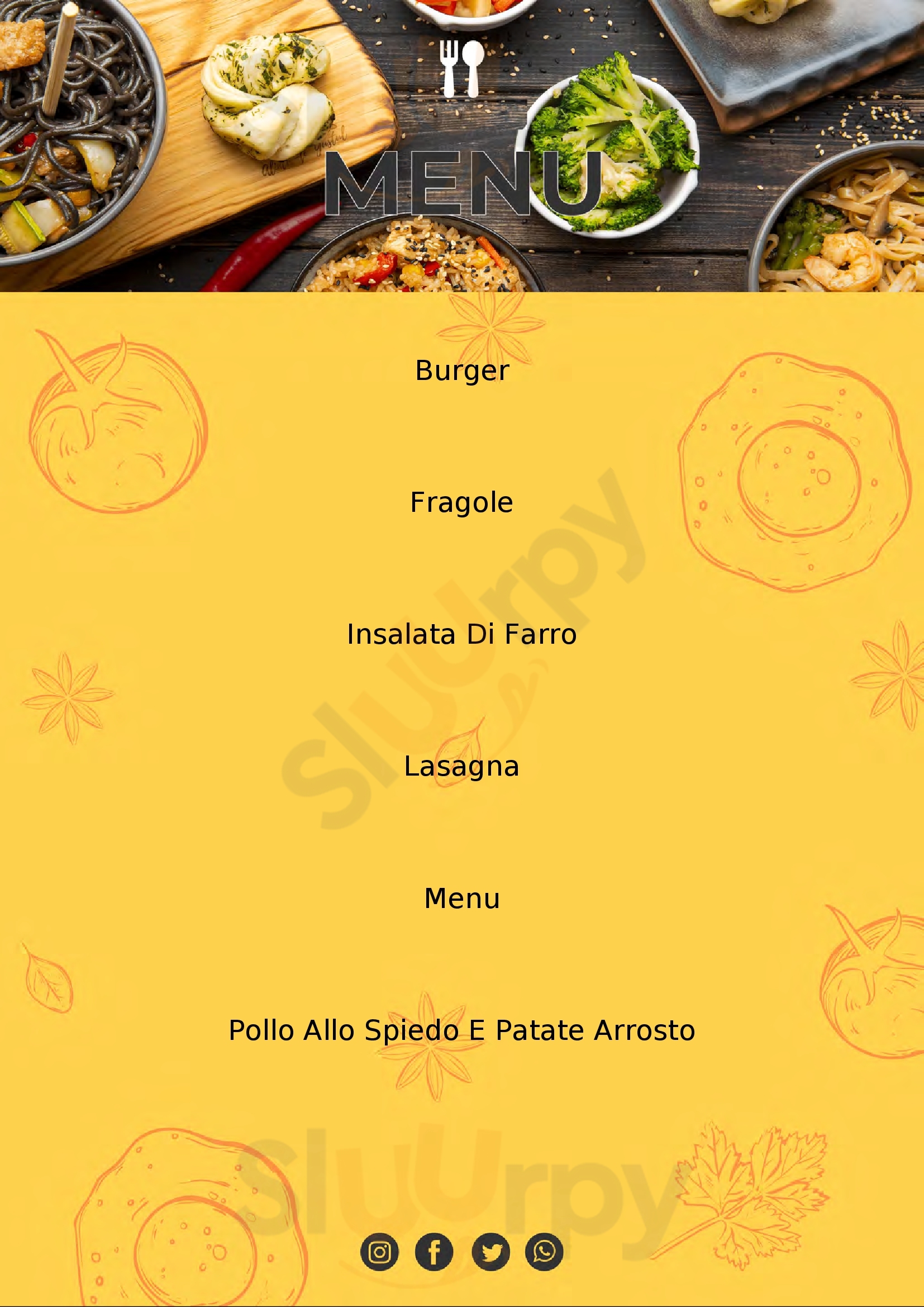 Roma - Pasta & Fast Food Roma menù 1 pagina