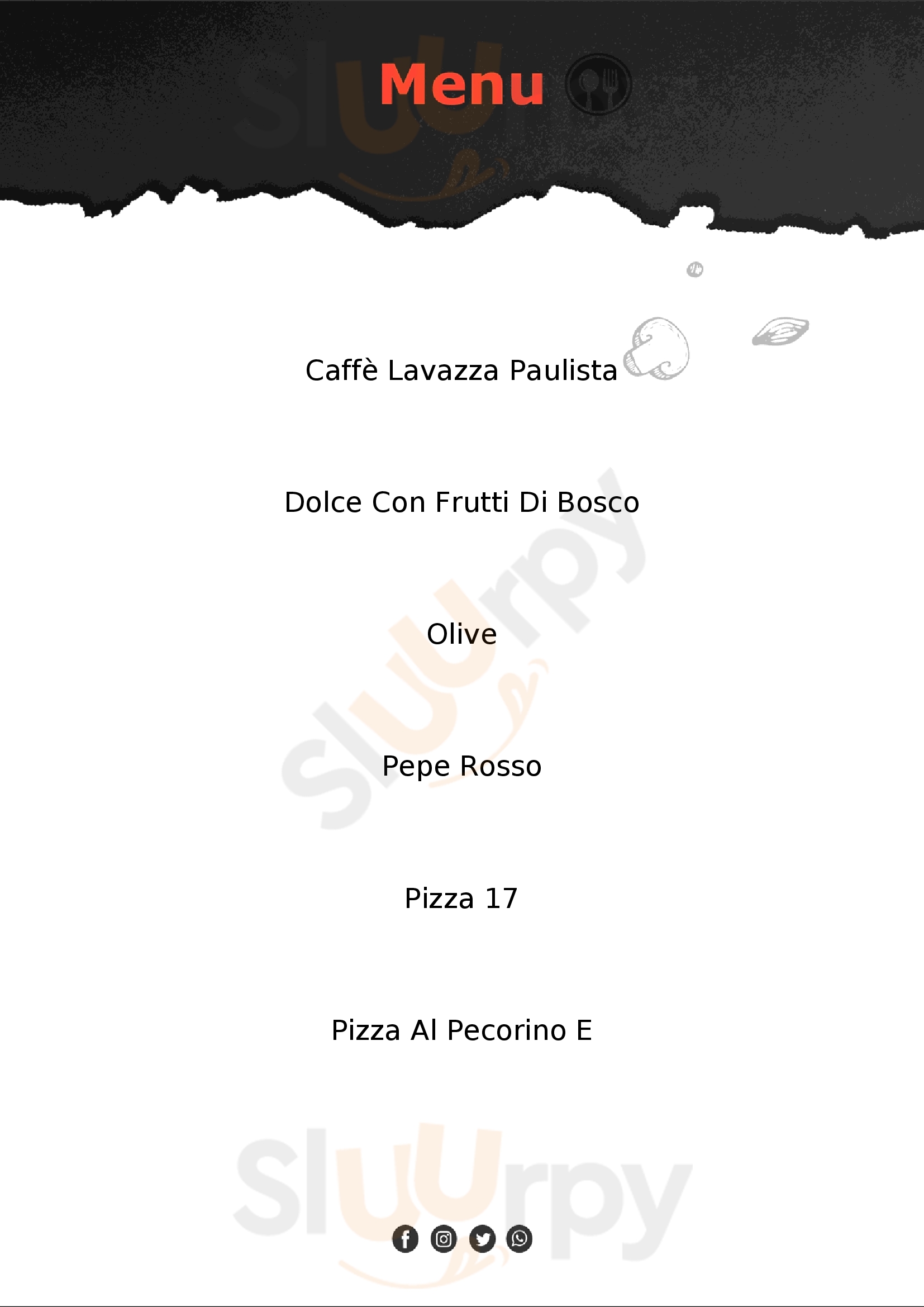 73% Settantatrepercento Pizzeria Ferrara menù 1 pagina