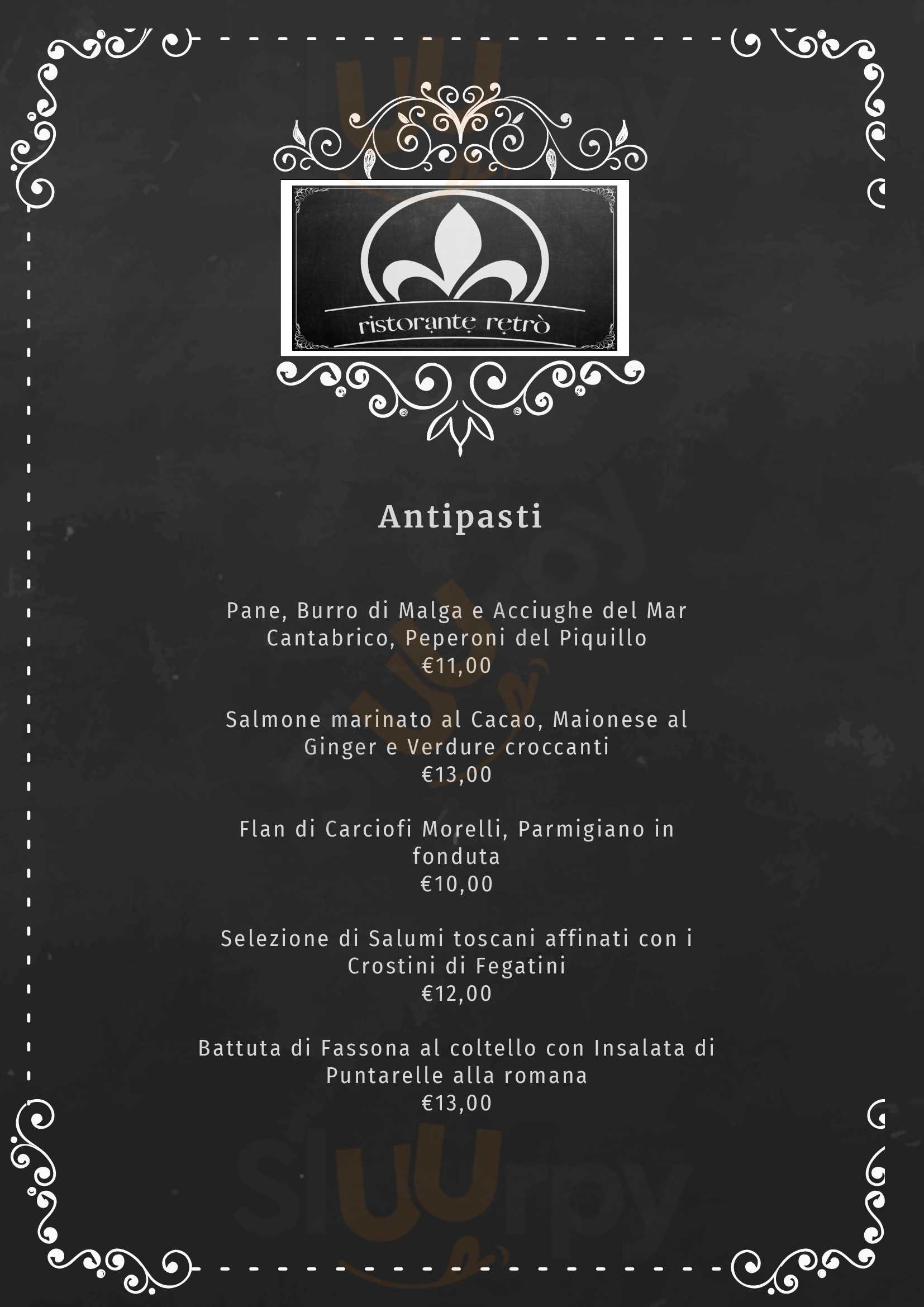 Ristorante Retrò Firenze menù 1 pagina