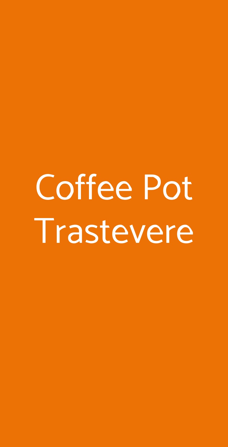 Coffee Pot Trastevere Roma menù 1 pagina