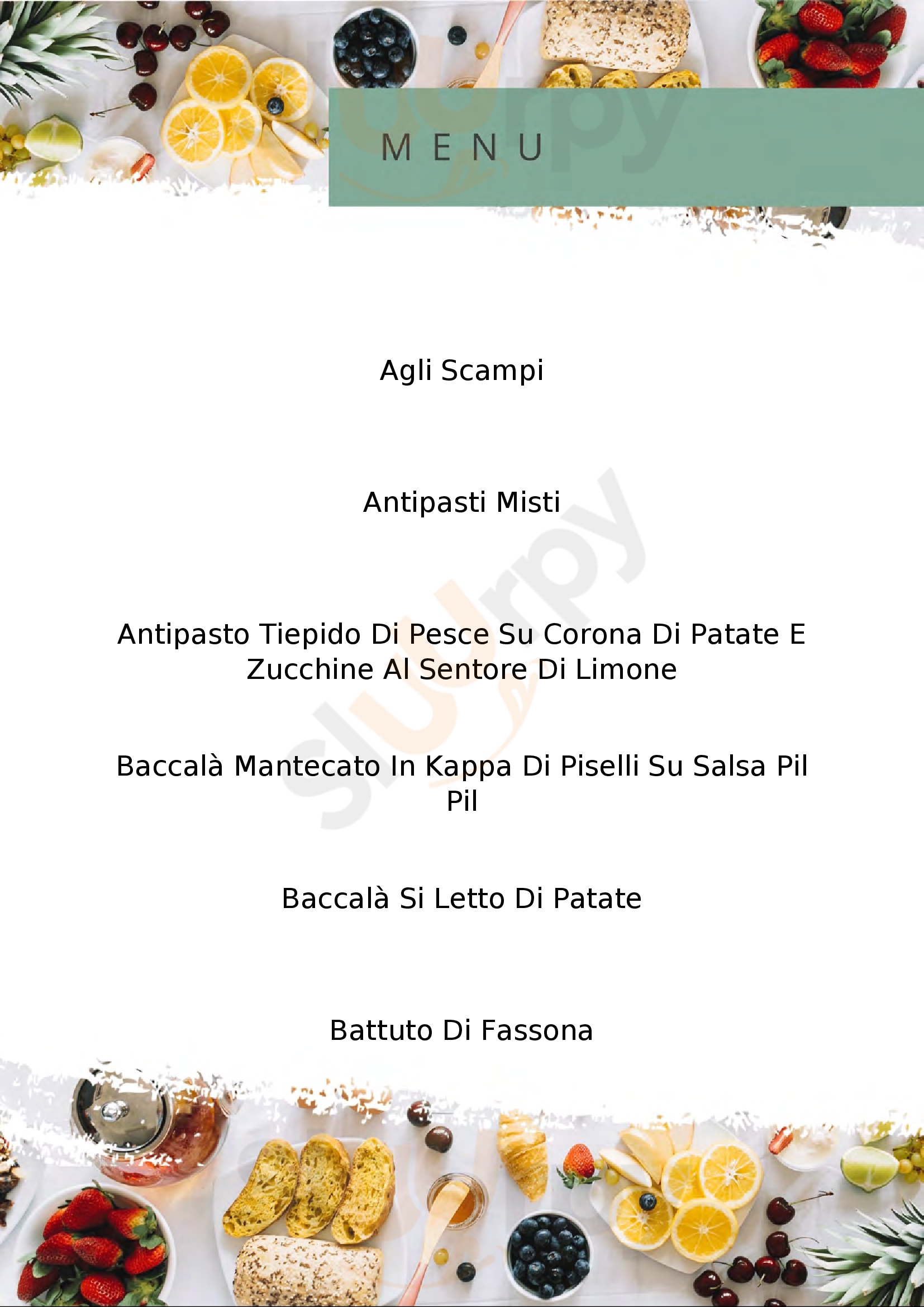 Nero Restaurant Barletta menù 1 pagina