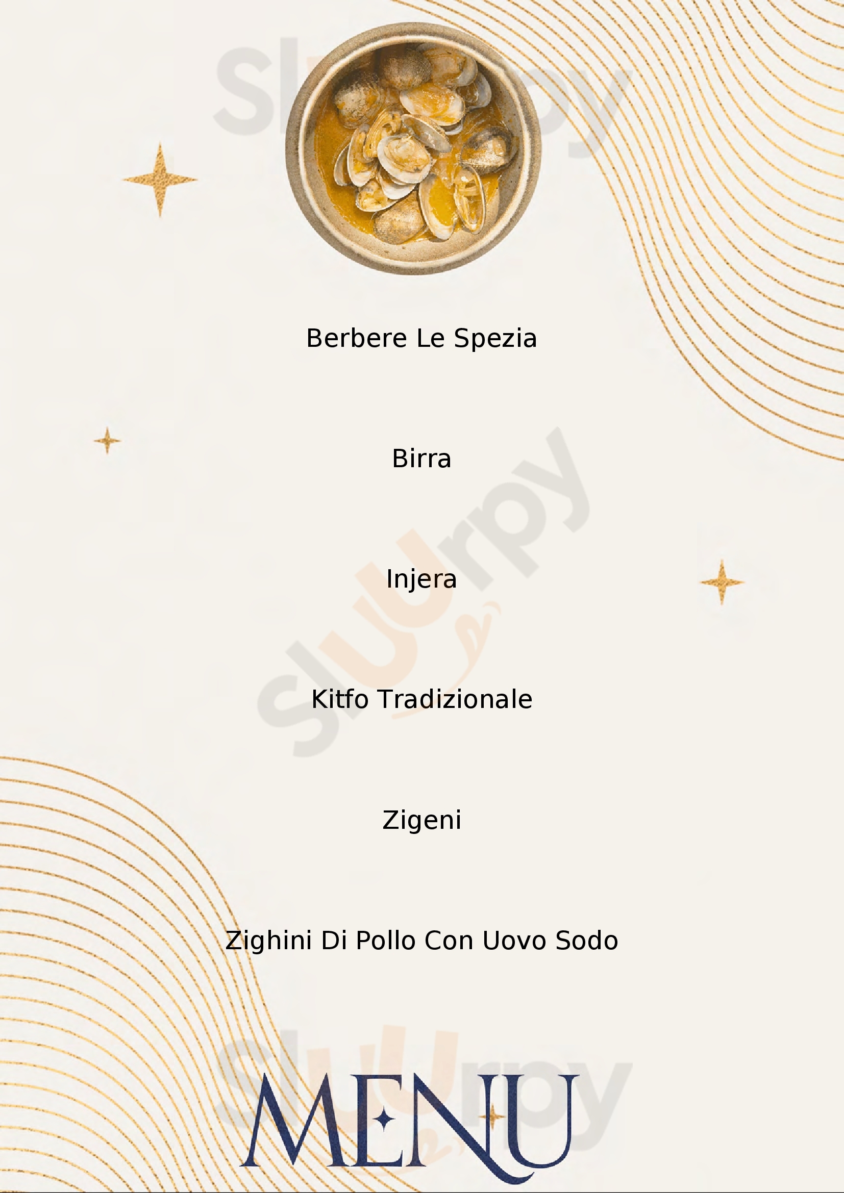 Ristorante Eritrea E Etiope Pizzeria Abissinia Milano menù 1 pagina