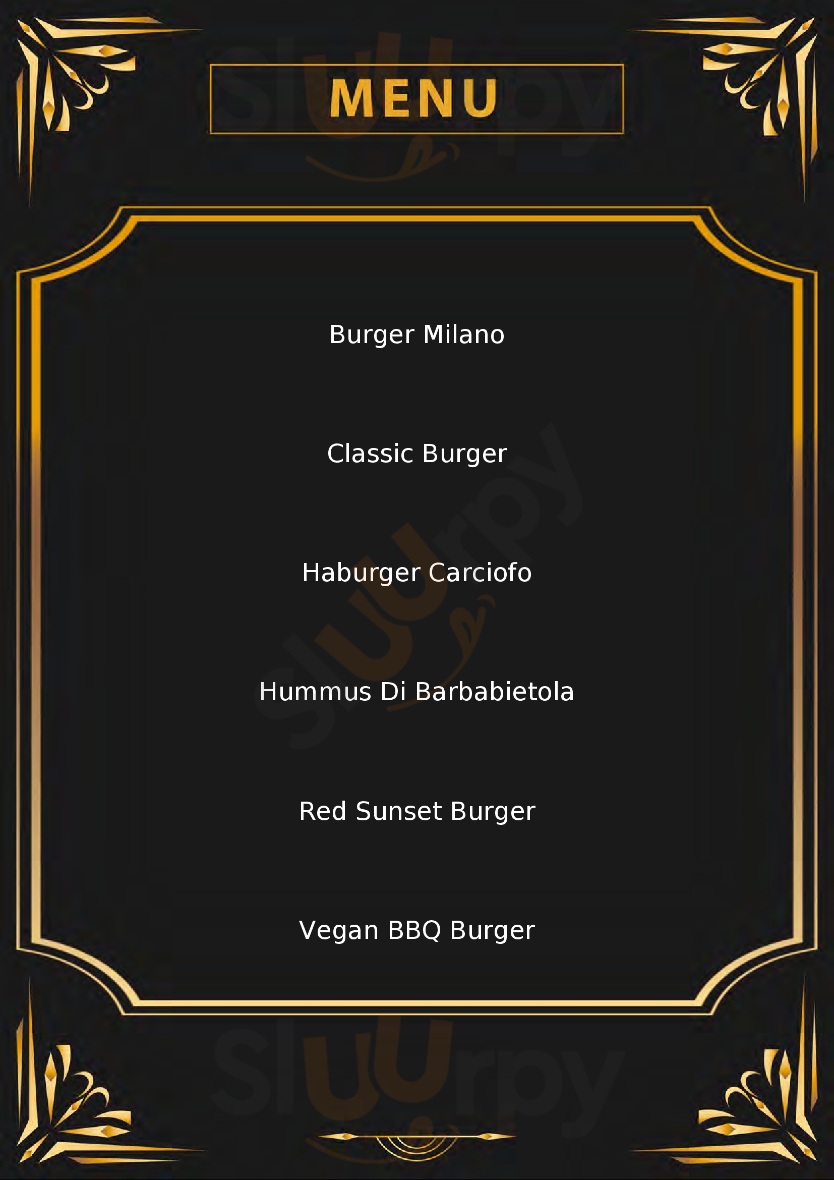 Pray For Burger Milano menù 1 pagina