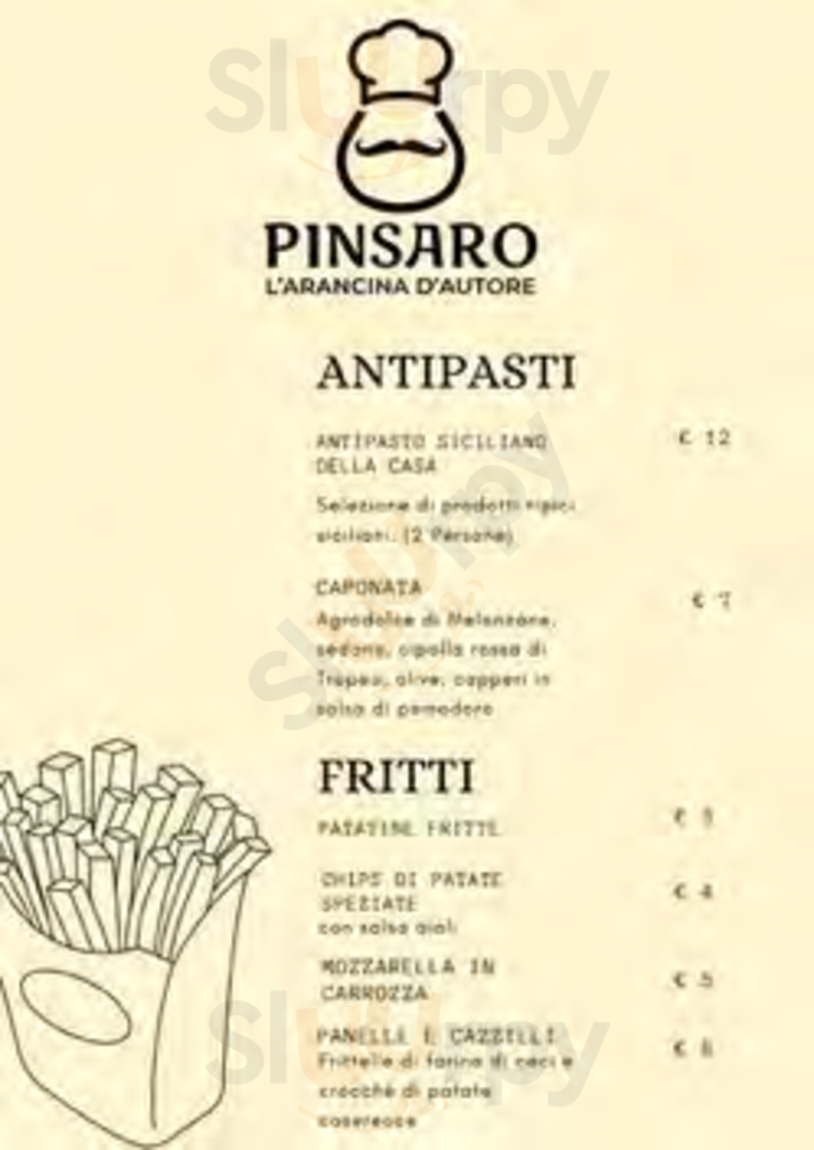 Pinsaro - L'Arancina D'Autore Alatri menù 1 pagina