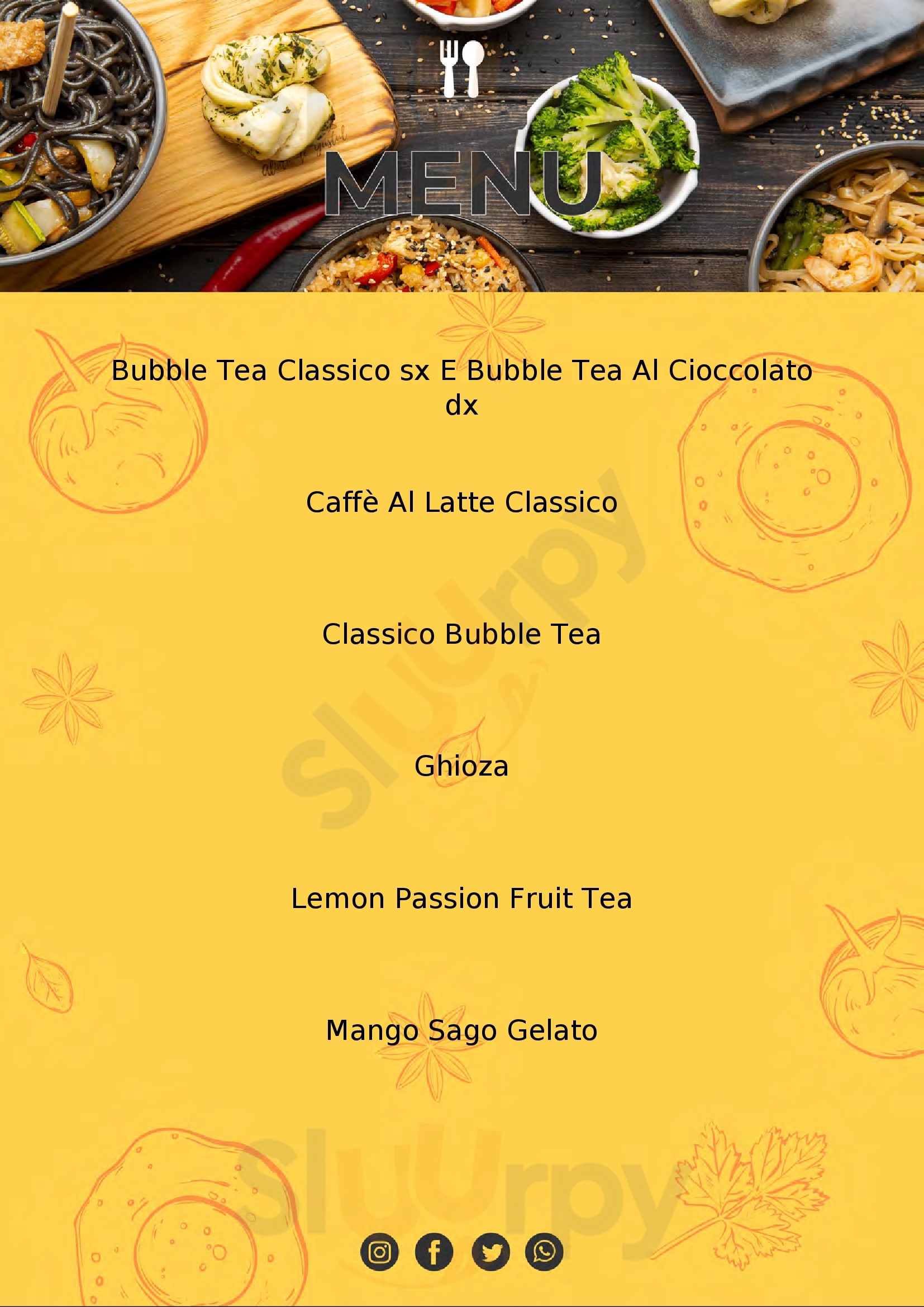 Mocano Fruit & Bubble Tea Milano menù 1 pagina