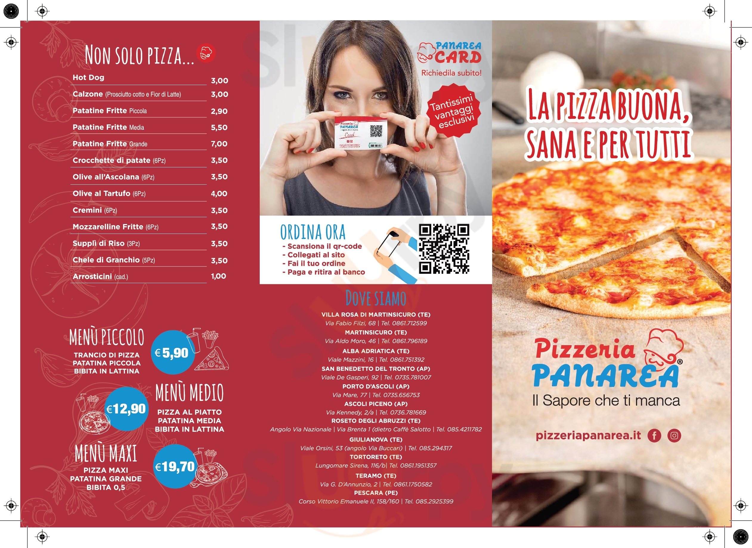 Pizzeria Panarea Pescara menù 1 pagina