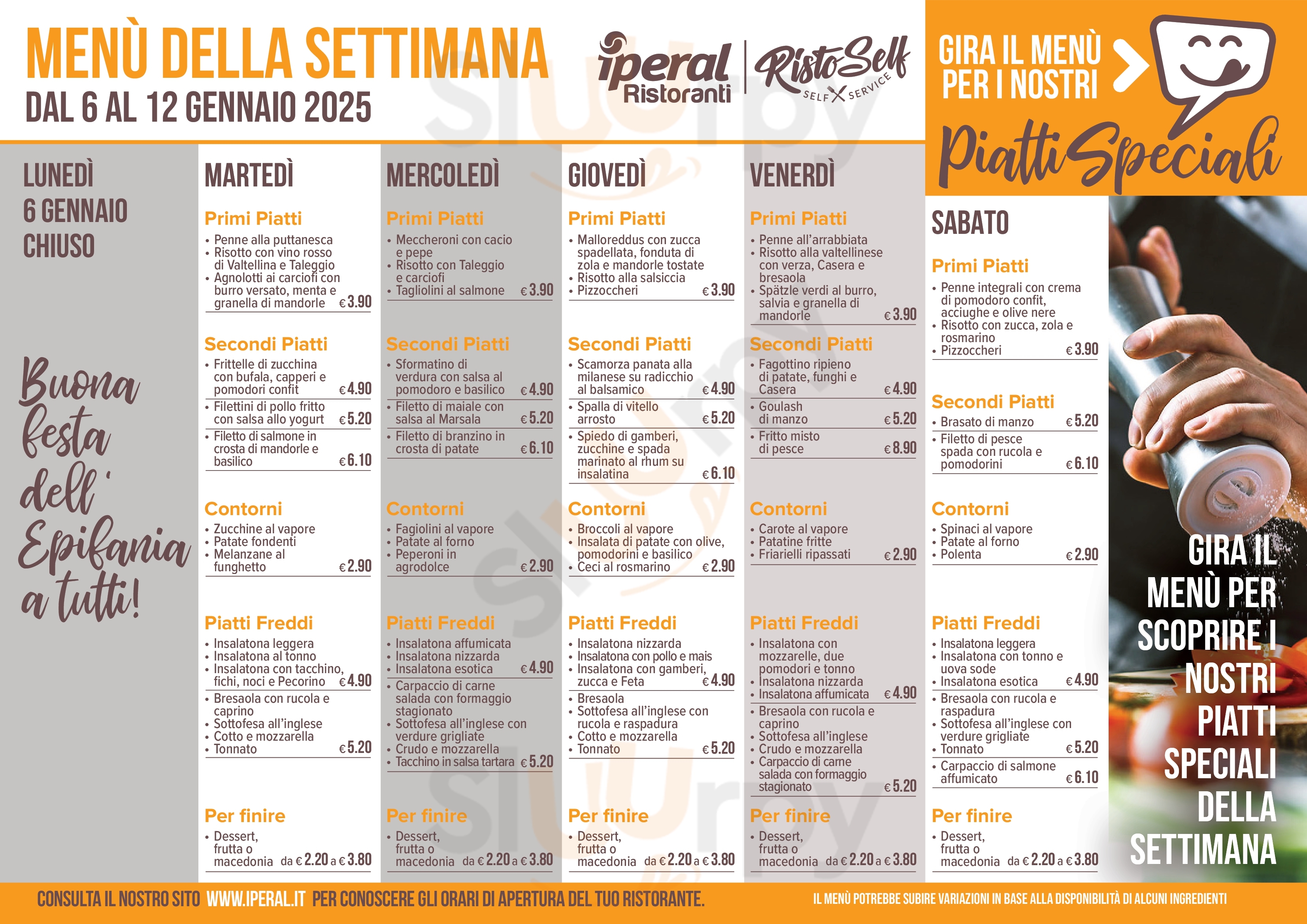 Bar Bistrò Iperal Lecco menù 1 pagina