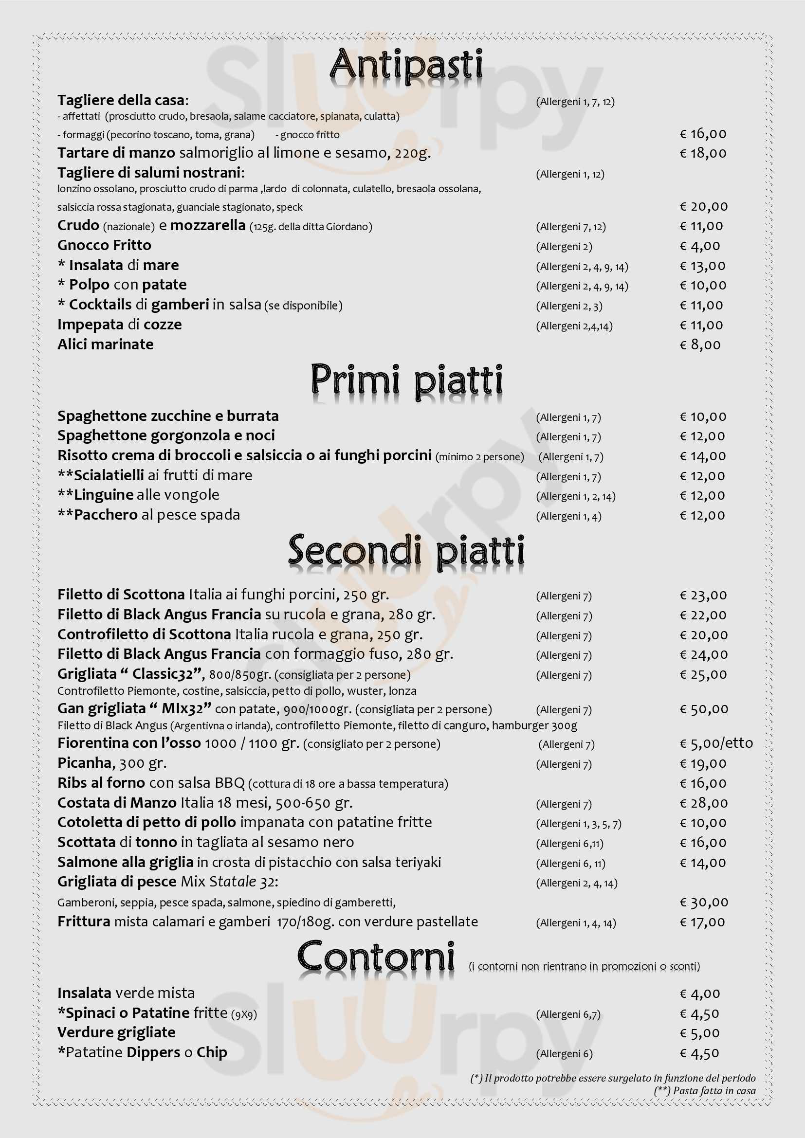 Statale 32 Grill & Pizza Marano Ticino menù 1 pagina