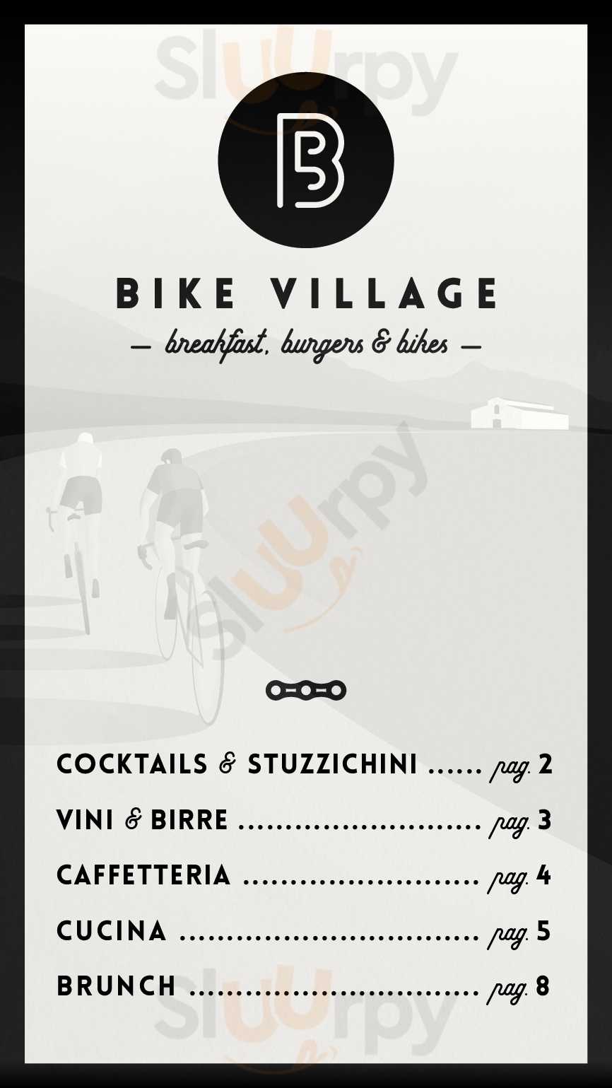 Bike Village San Giuliano Terme menù 1 pagina