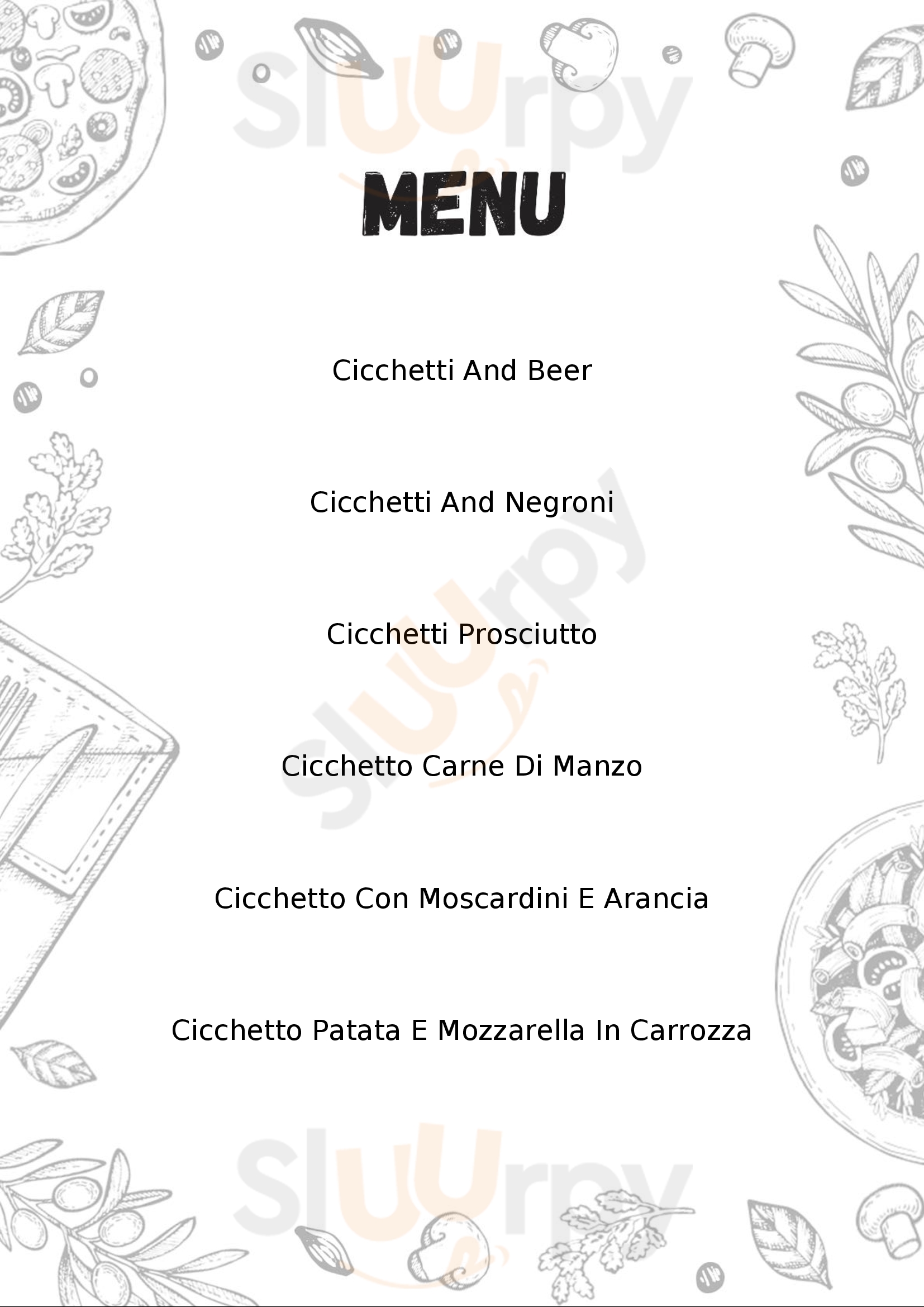 Cicchetteria Da Elio Venezia menù 1 pagina