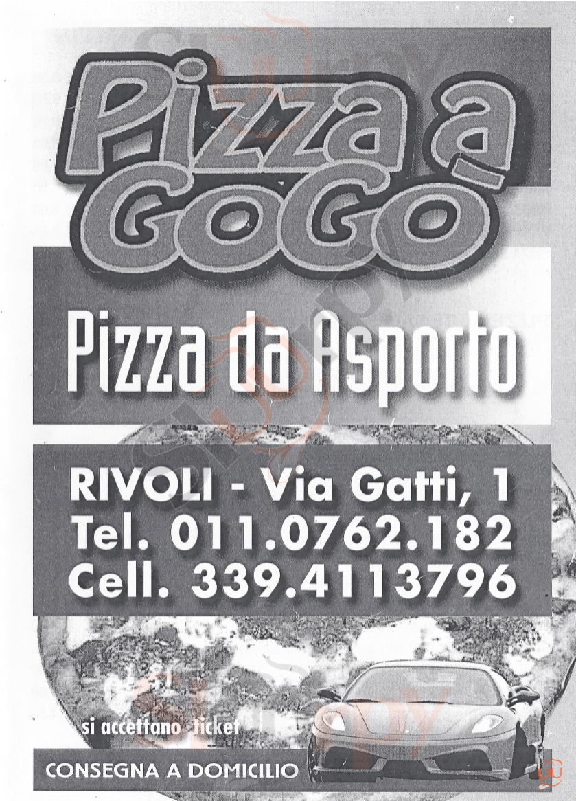 PIZZA A GOGO' Rivoli menù 1 pagina