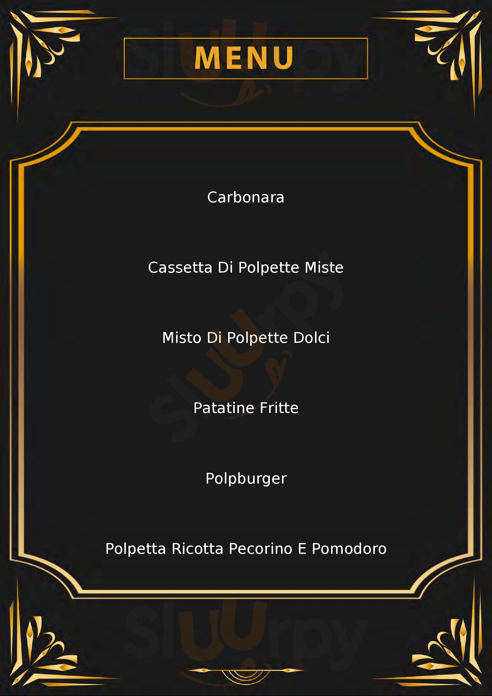 Polpetta Gluten Free Roma menù 1 pagina