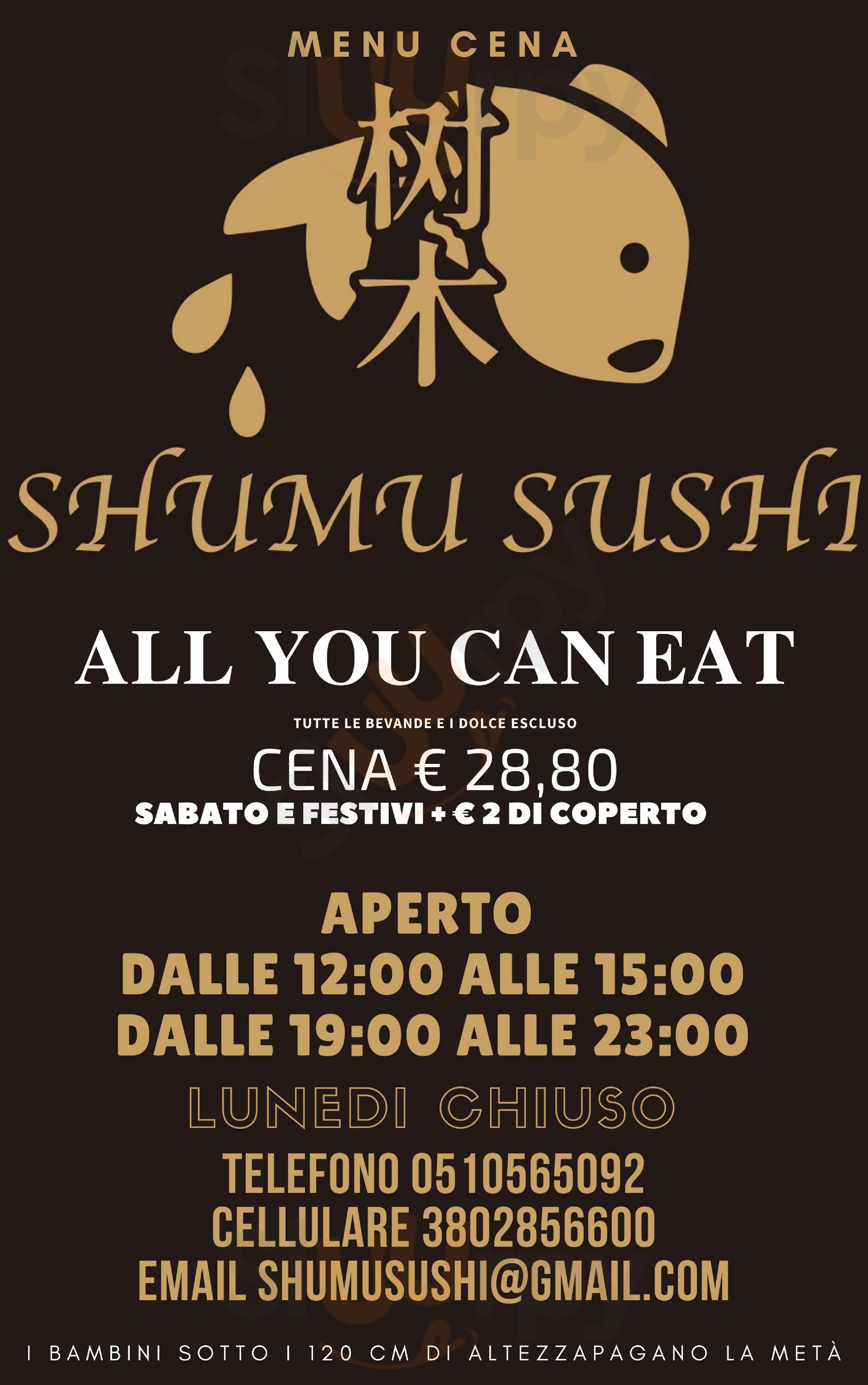 Shumu Sushi San Giovanni in Persiceto menù 1 pagina