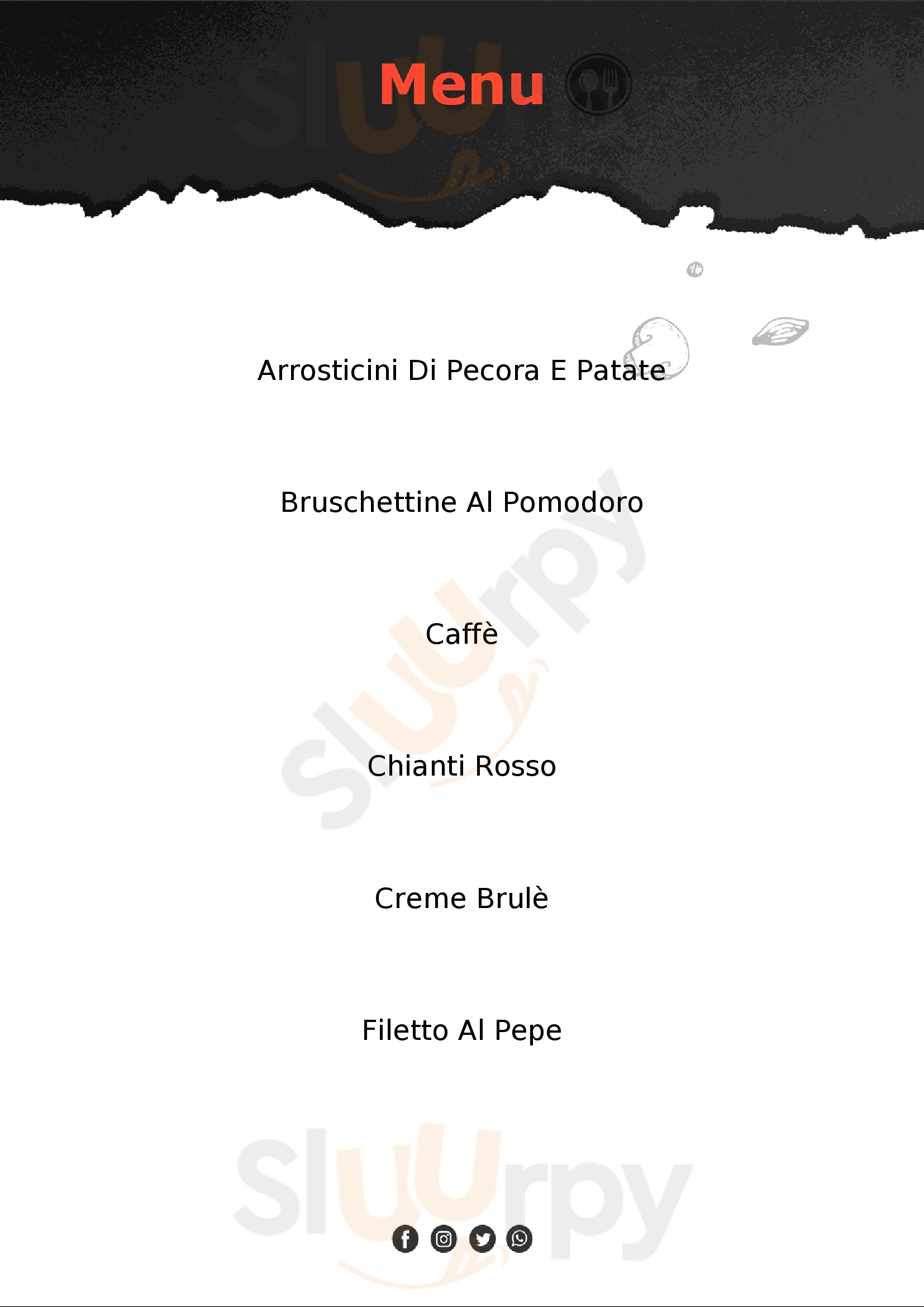 Angusera Ristorante Braceria Roma menù 1 pagina