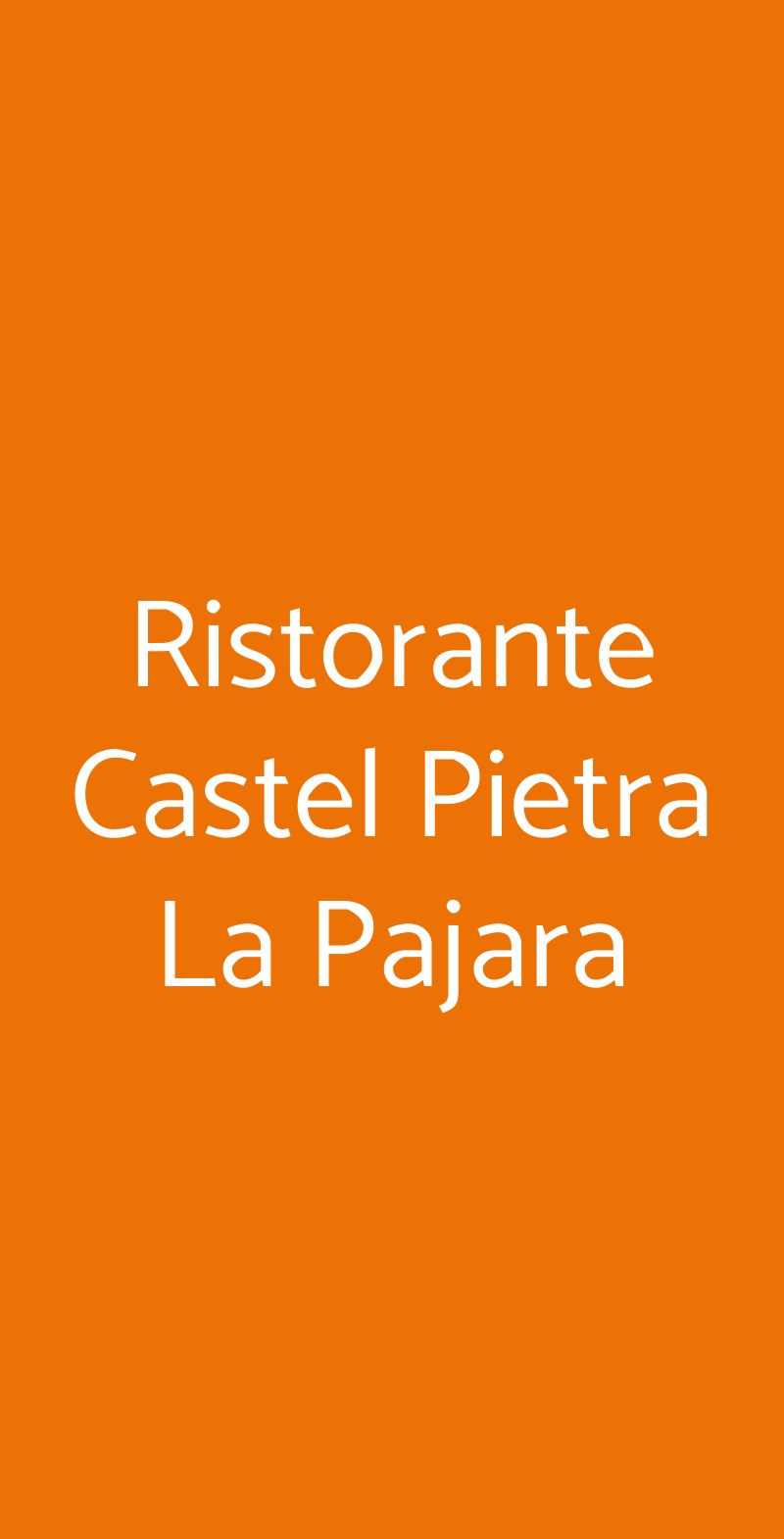 Ristorante Castel Pietra La Pajara Primiero San Martino di Castrozza menù 1 pagina