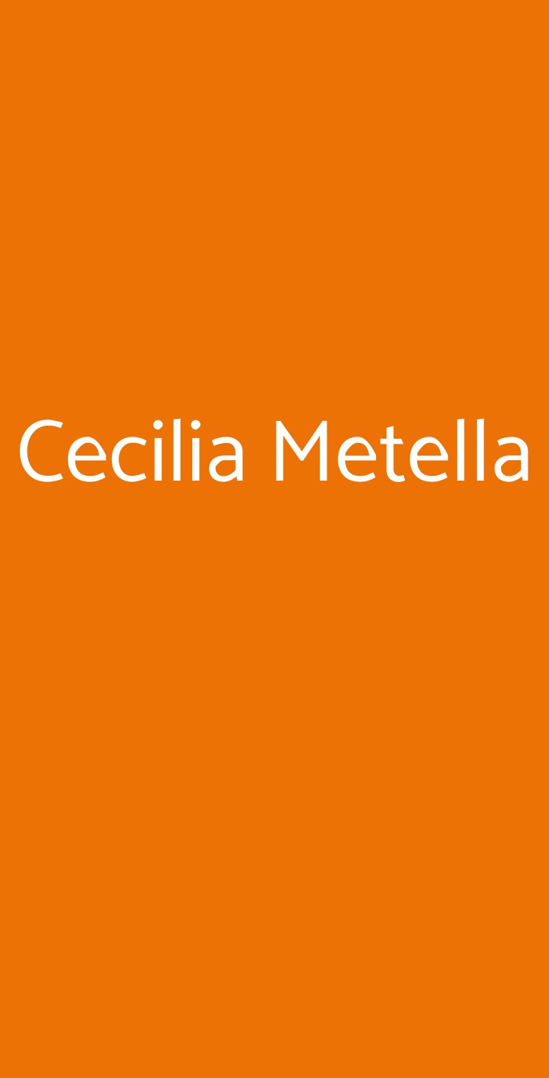 Cecilia Metella Roma menù 1 pagina