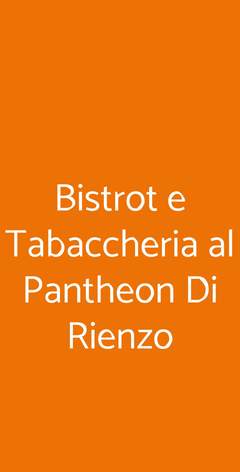 Bistrot e Tabaccheria al Pantheon Di Rienzo Roma menù 1 pagina