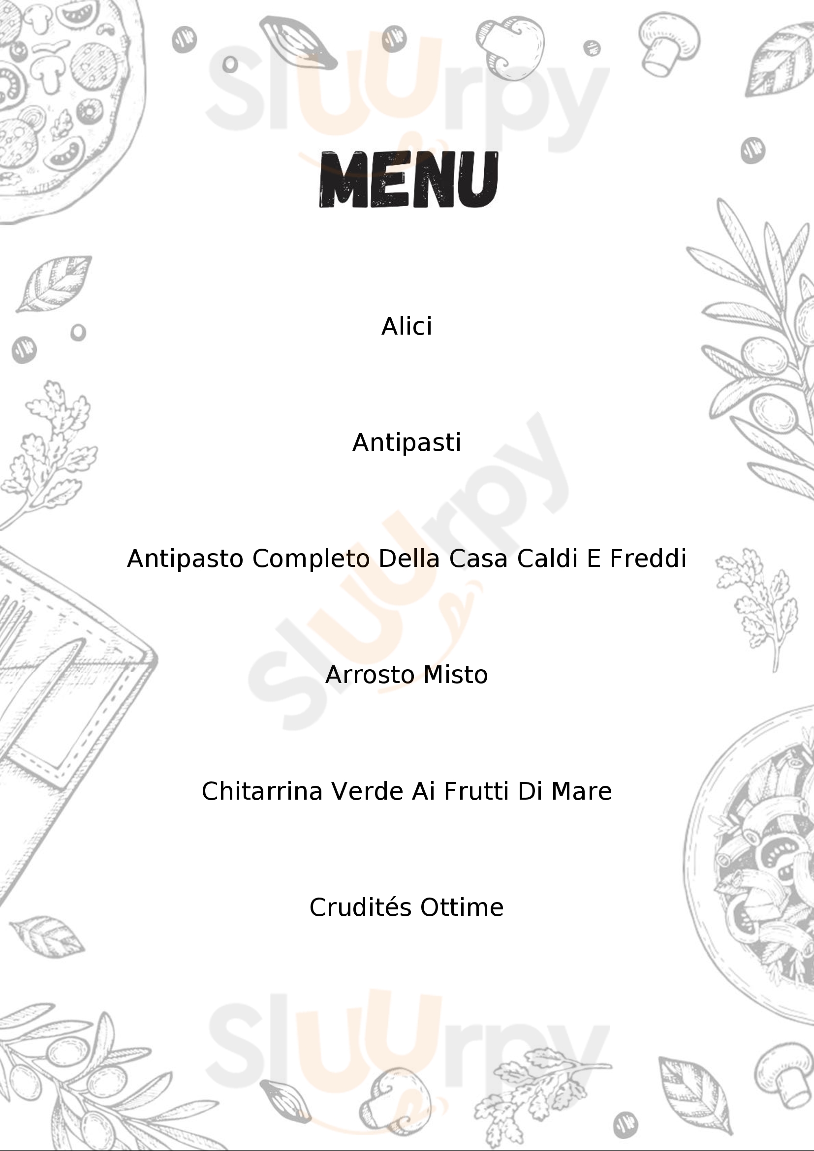 ristorante centogusti Pescara menù 1 pagina