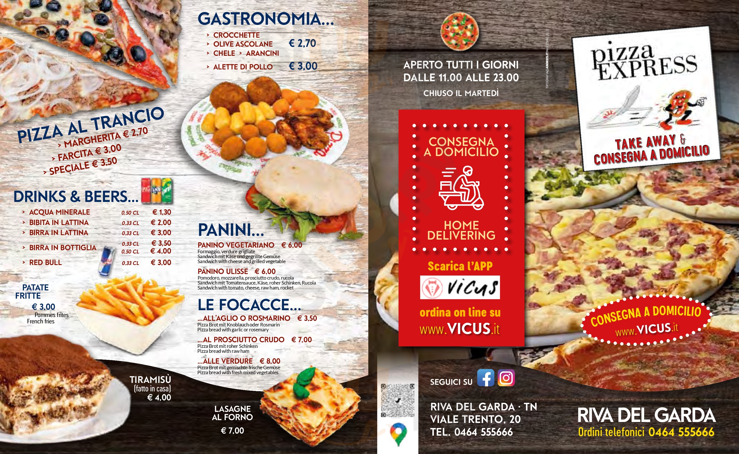 Pizza Express Riva Del Garda menù 1 pagina