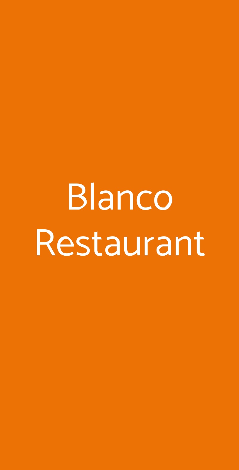 Blanco Restaurant Roma menù 1 pagina