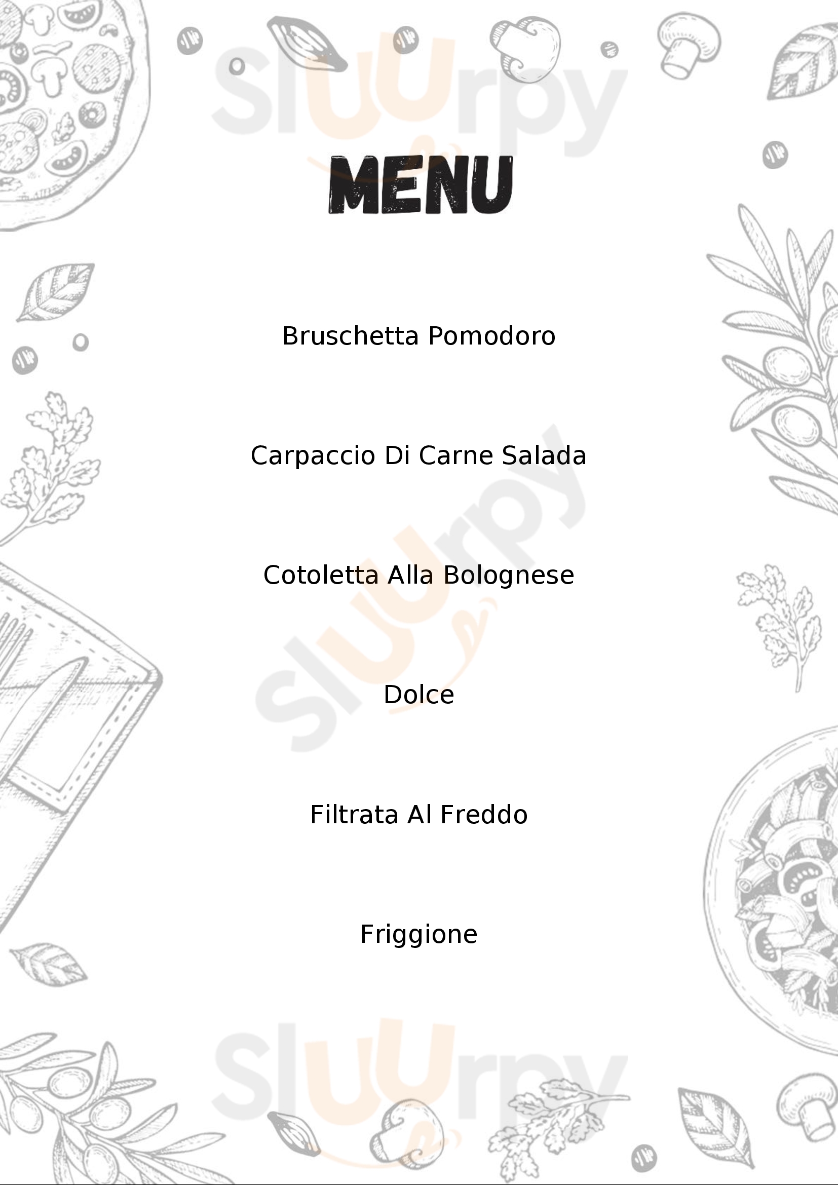 La Trattoria del Tempo Buono Bologna menù 1 pagina