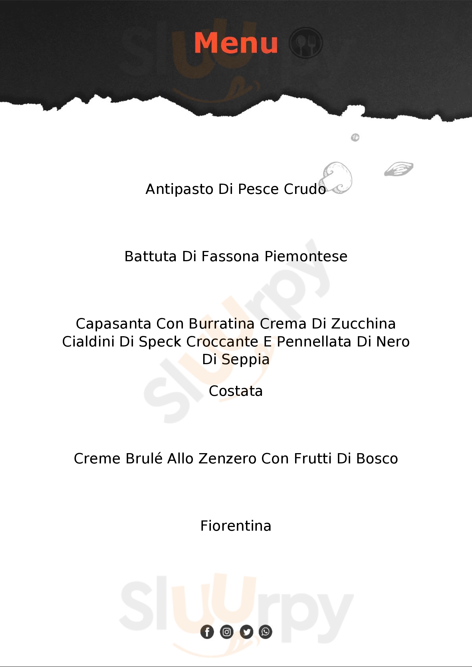 Antica Osteria Al Garibaldino Badoere menù 1 pagina