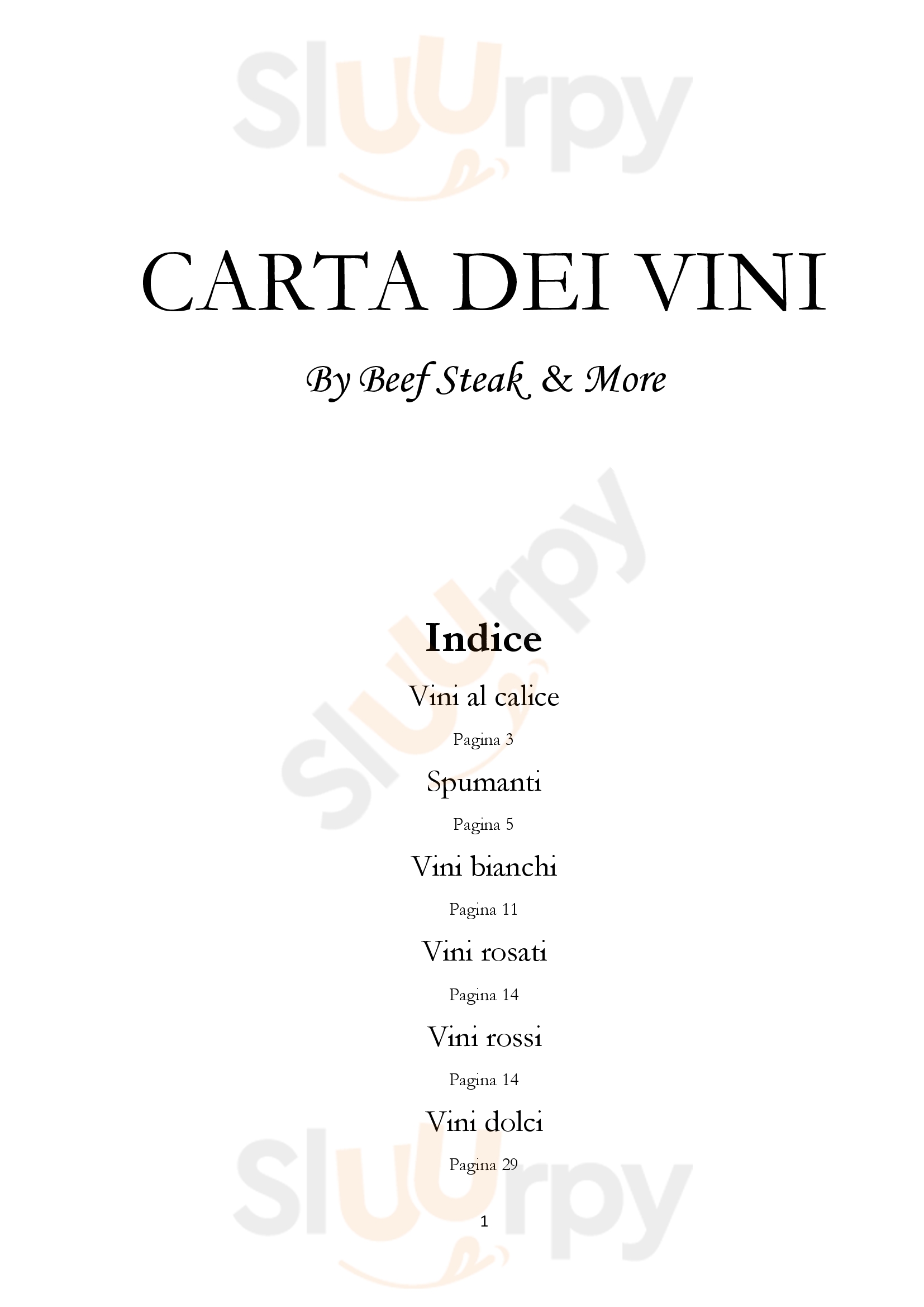 Beef Steak & More Sona menù 1 pagina