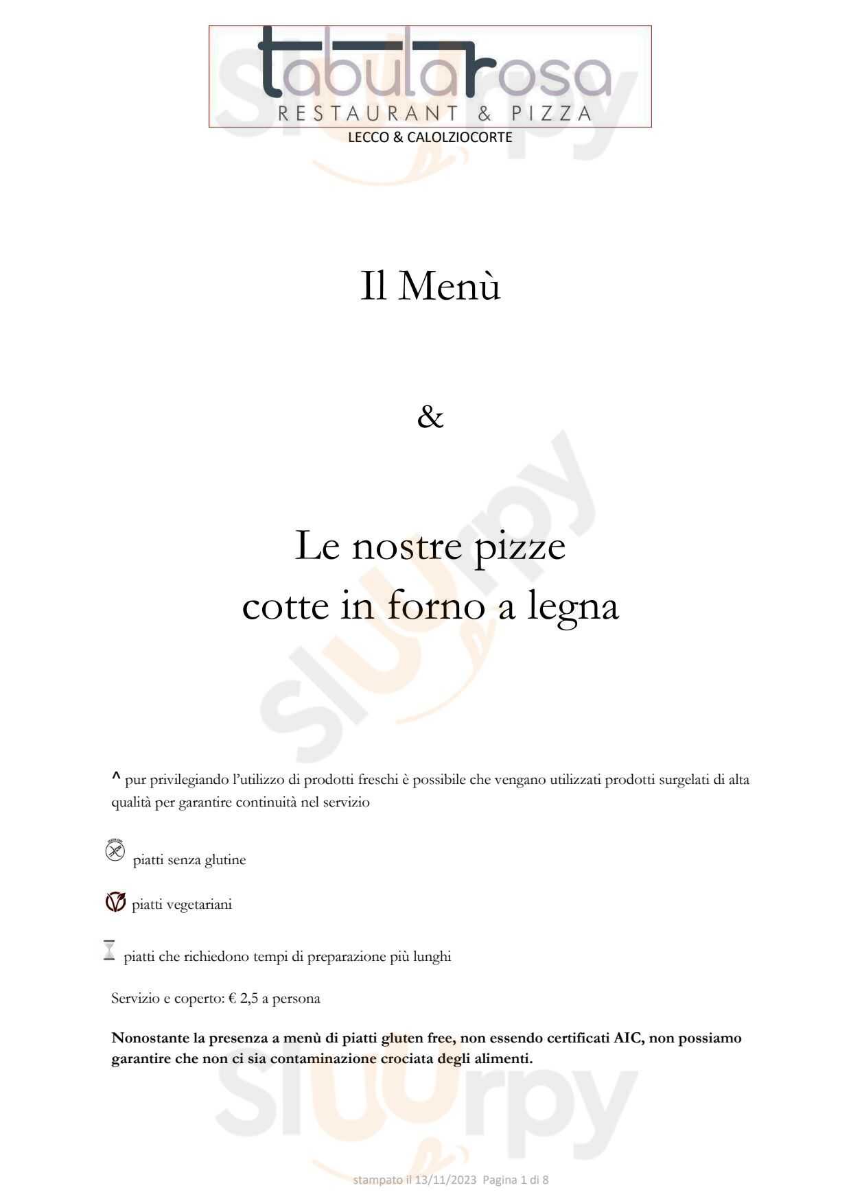 Ristorante Tabula Rosa Calolziocorte Calolziocorte menù 1 pagina