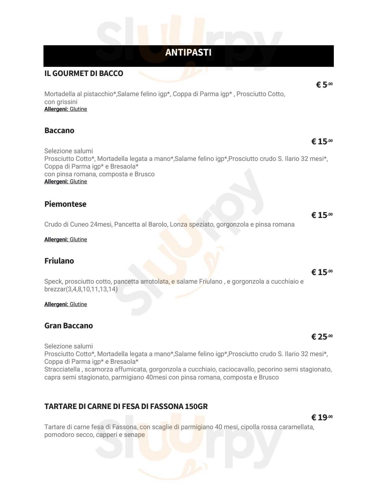 I Giorni Di Bacco Enoteca & Winebar Legnano menù 1 pagina