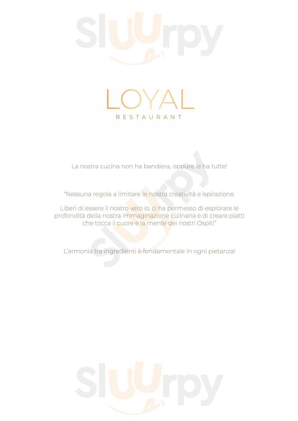 Loyal Restaurant Legnano menù 1 pagina