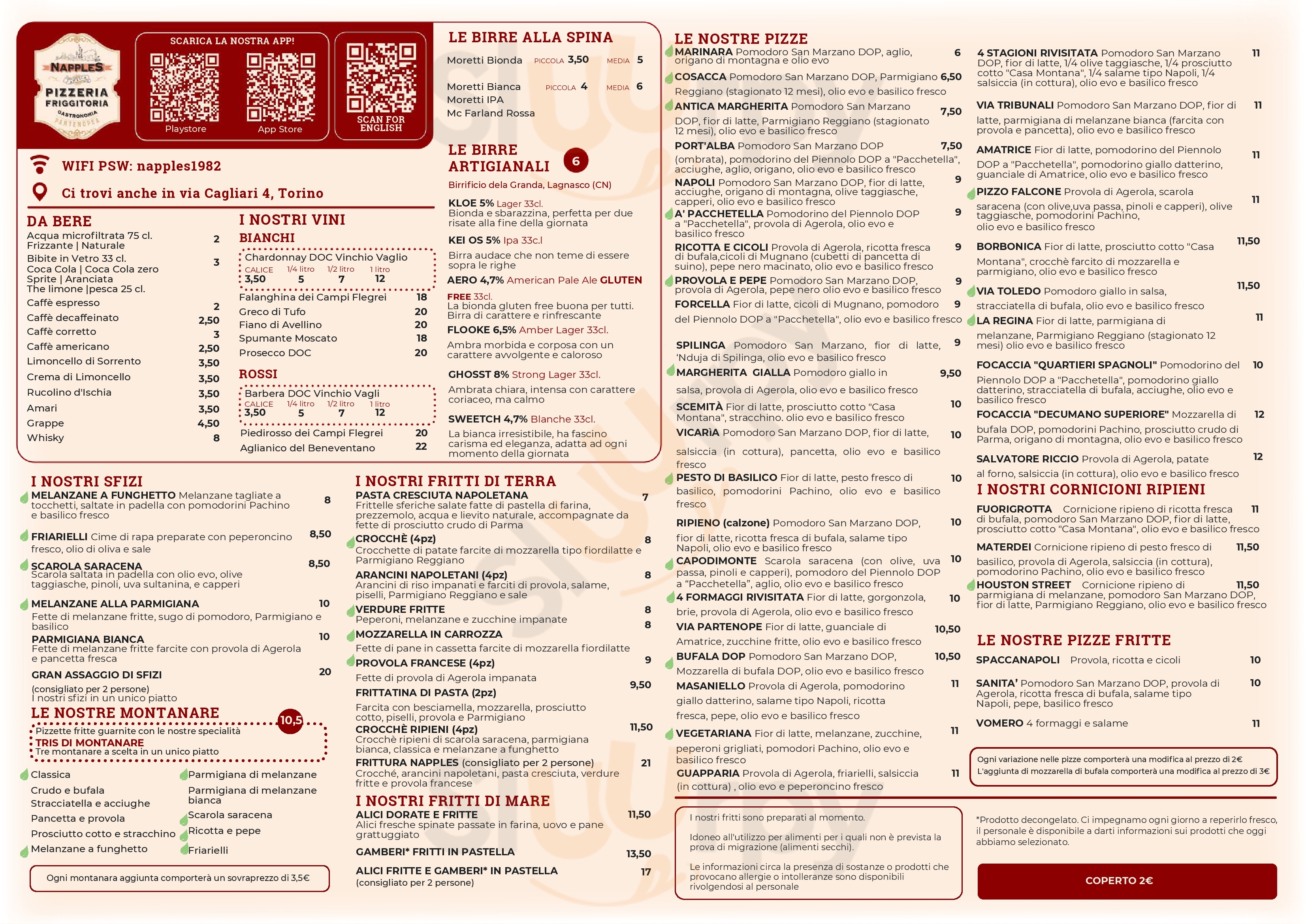 Napples - Antica Pizzeria e Friggitoria Partenopea Torino menù 1 pagina