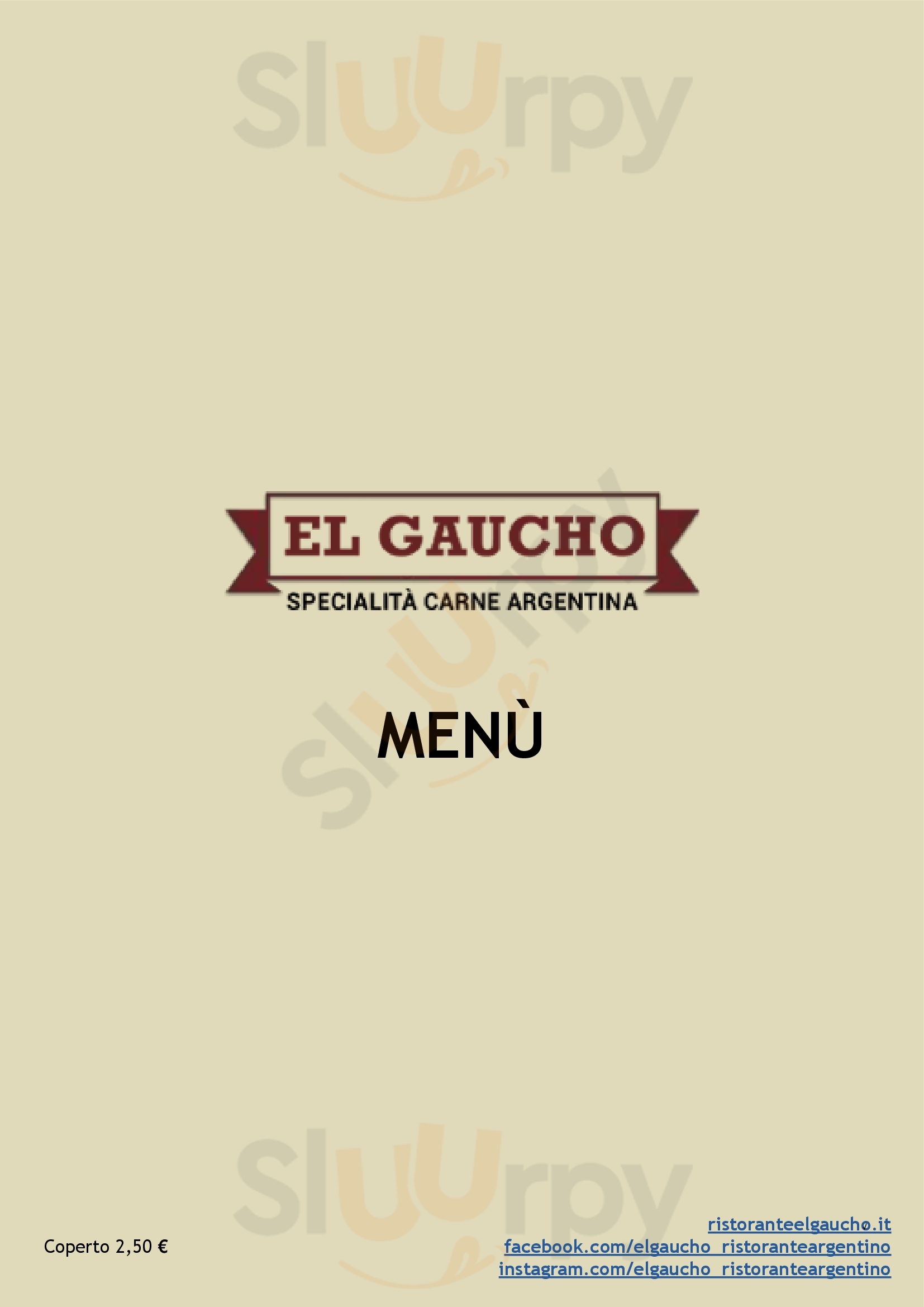 El gaucho Ristorante Argentino Dese menù 1 pagina