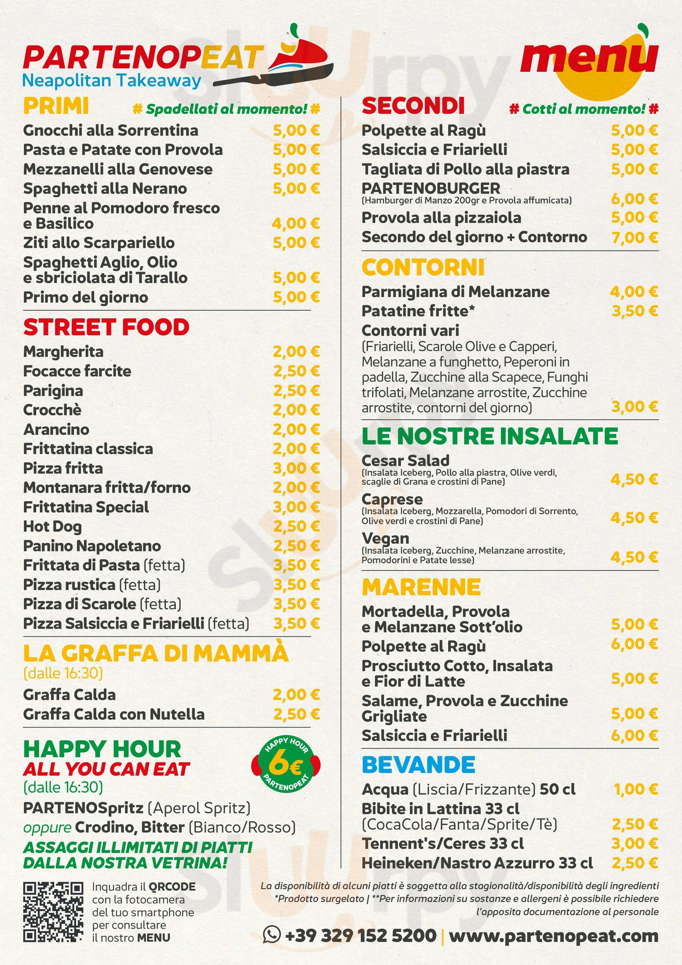 PARTENOPEAT Napolitan take Away Napoli menù 1 pagina