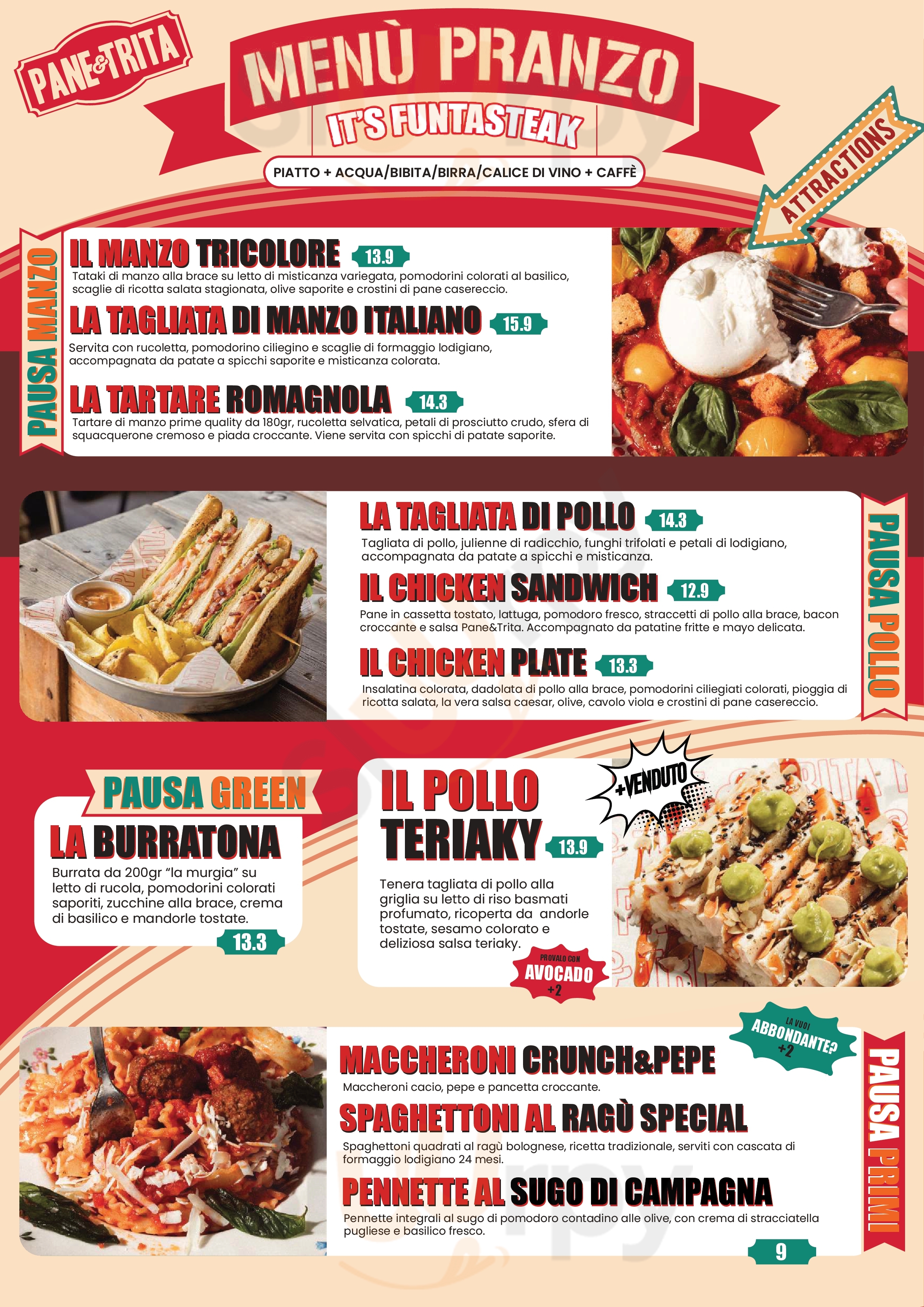 Pane & Trita Tavernerio menù 1 pagina