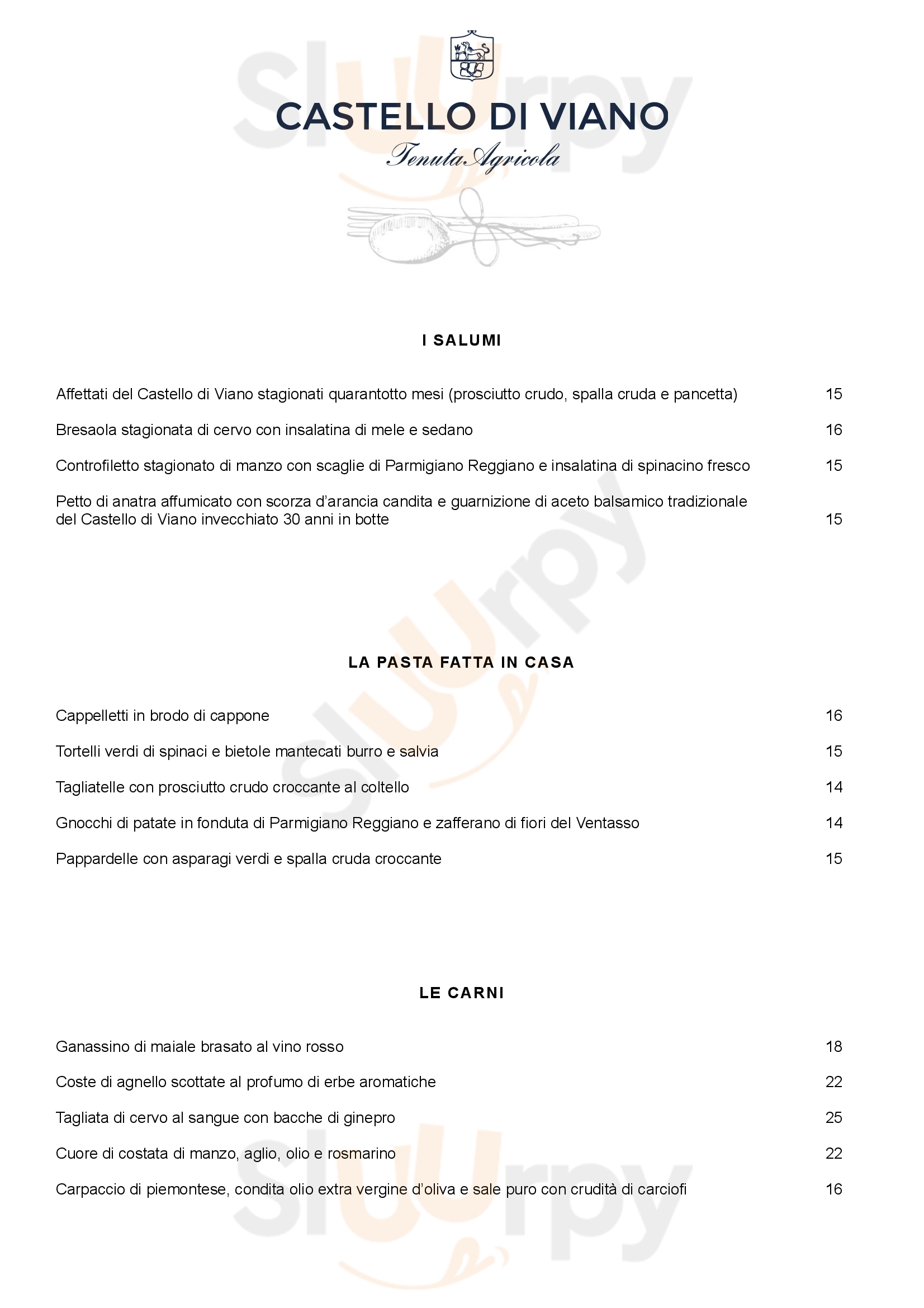 L’ OSTERIA DEL CASTELLO Viano menù 1 pagina