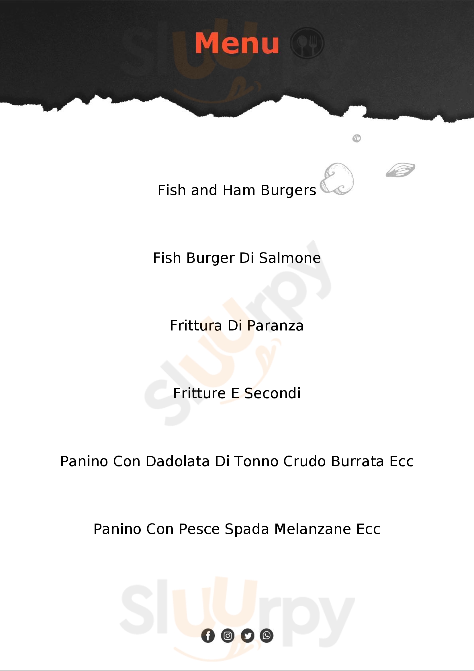 Cirenga Fish Burgers Lampedusa menù 1 pagina