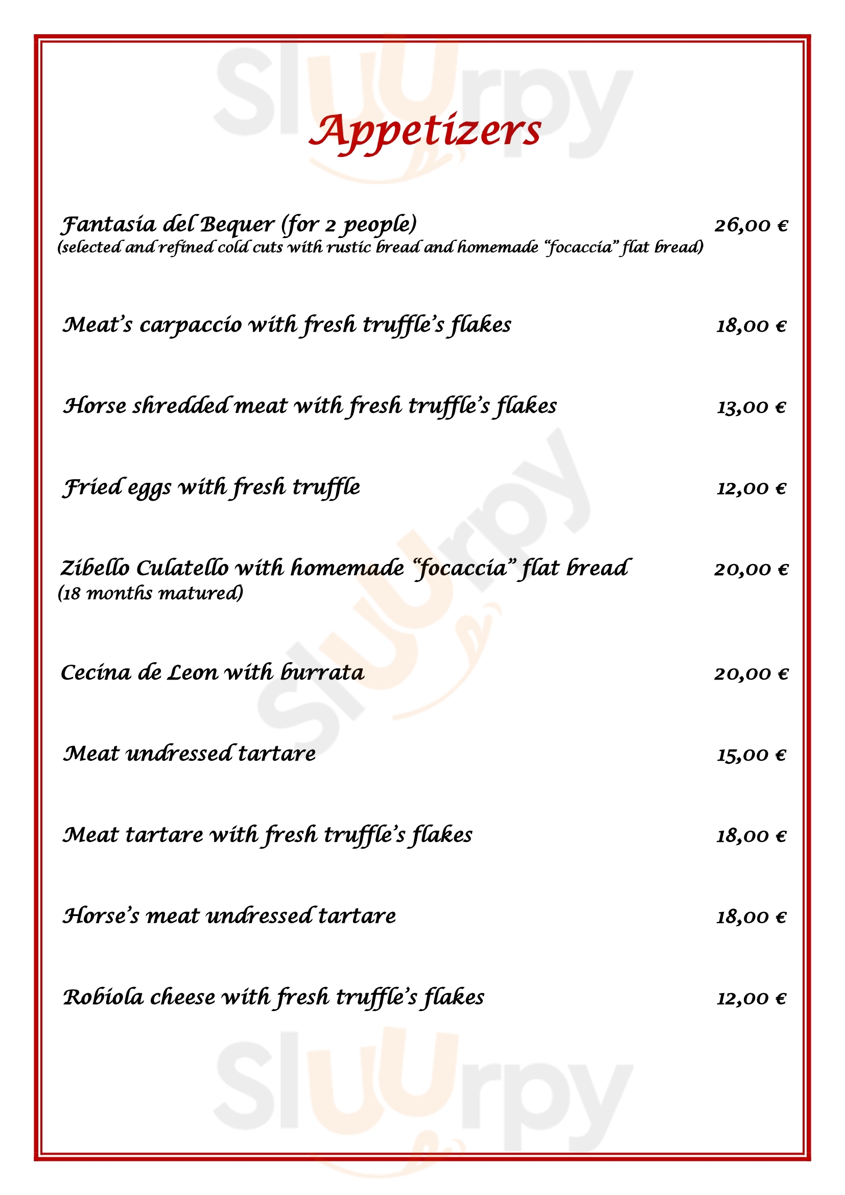 Ristorante La Boqueria della Carne Roncadelle menù 1 pagina
