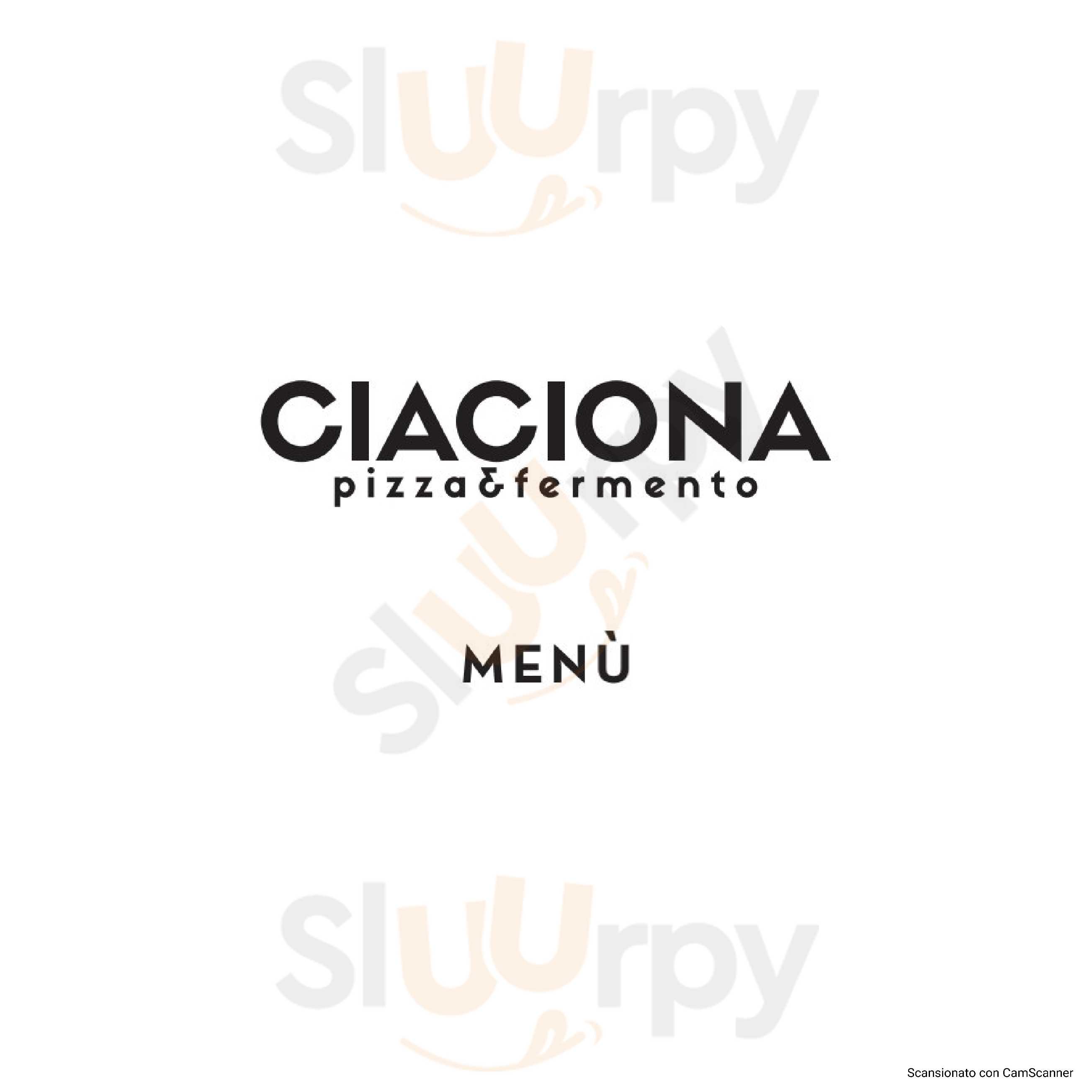 Ciaciona pizza & fermento Bussolengo menù 1 pagina