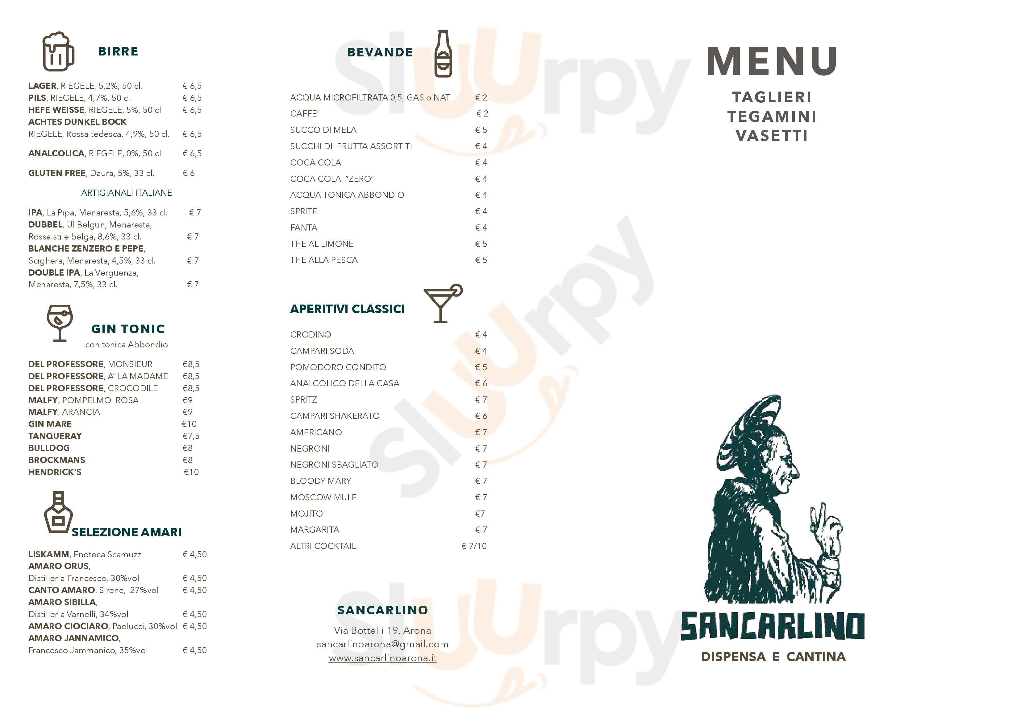 Sancarlino Arona menù 1 pagina