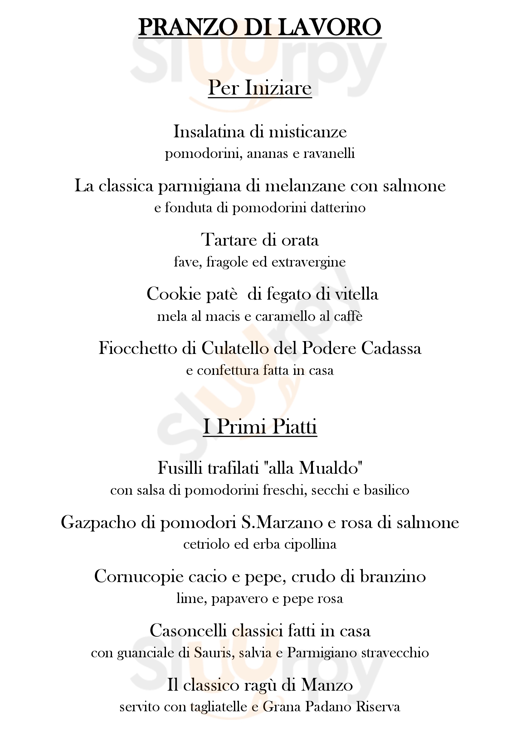 Osteria da Mualdo Capriate San Gervasio menù 1 pagina
