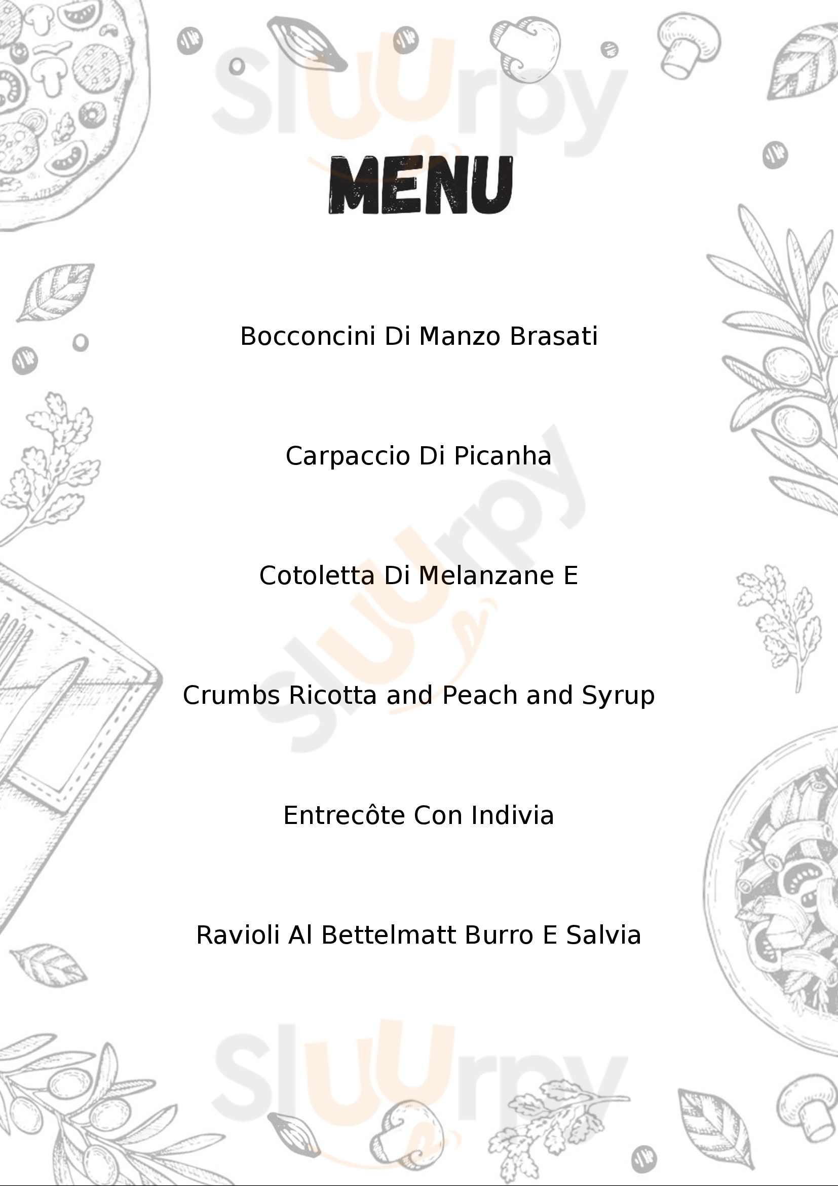 Brillo Osteria Como menù 1 pagina