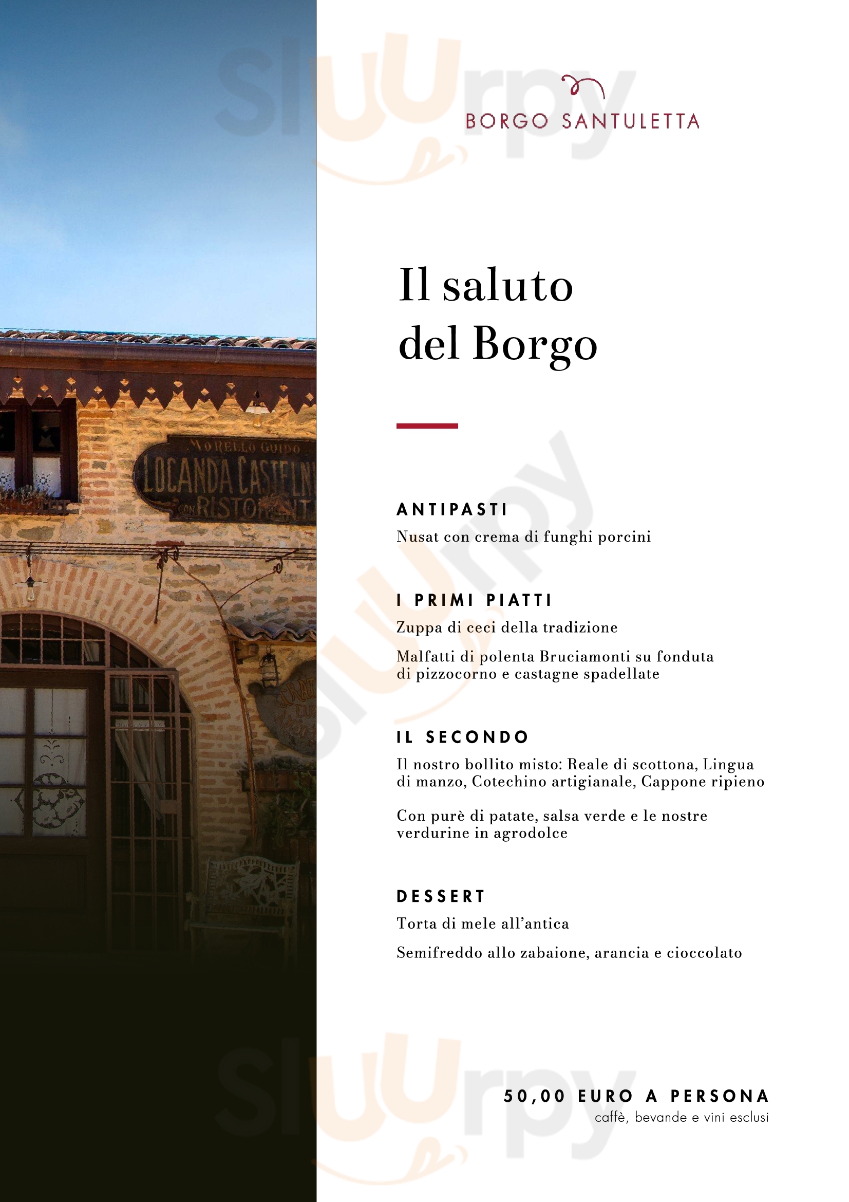 Borgo Santuletta Santa Giuletta menù 1 pagina