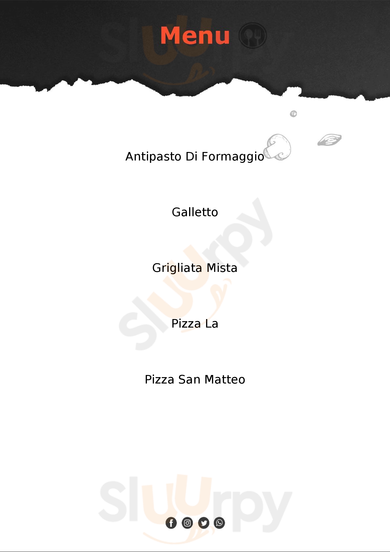 La Griglia Osteria Pizzeria Cocktail Bar Pedemonte menù 1 pagina