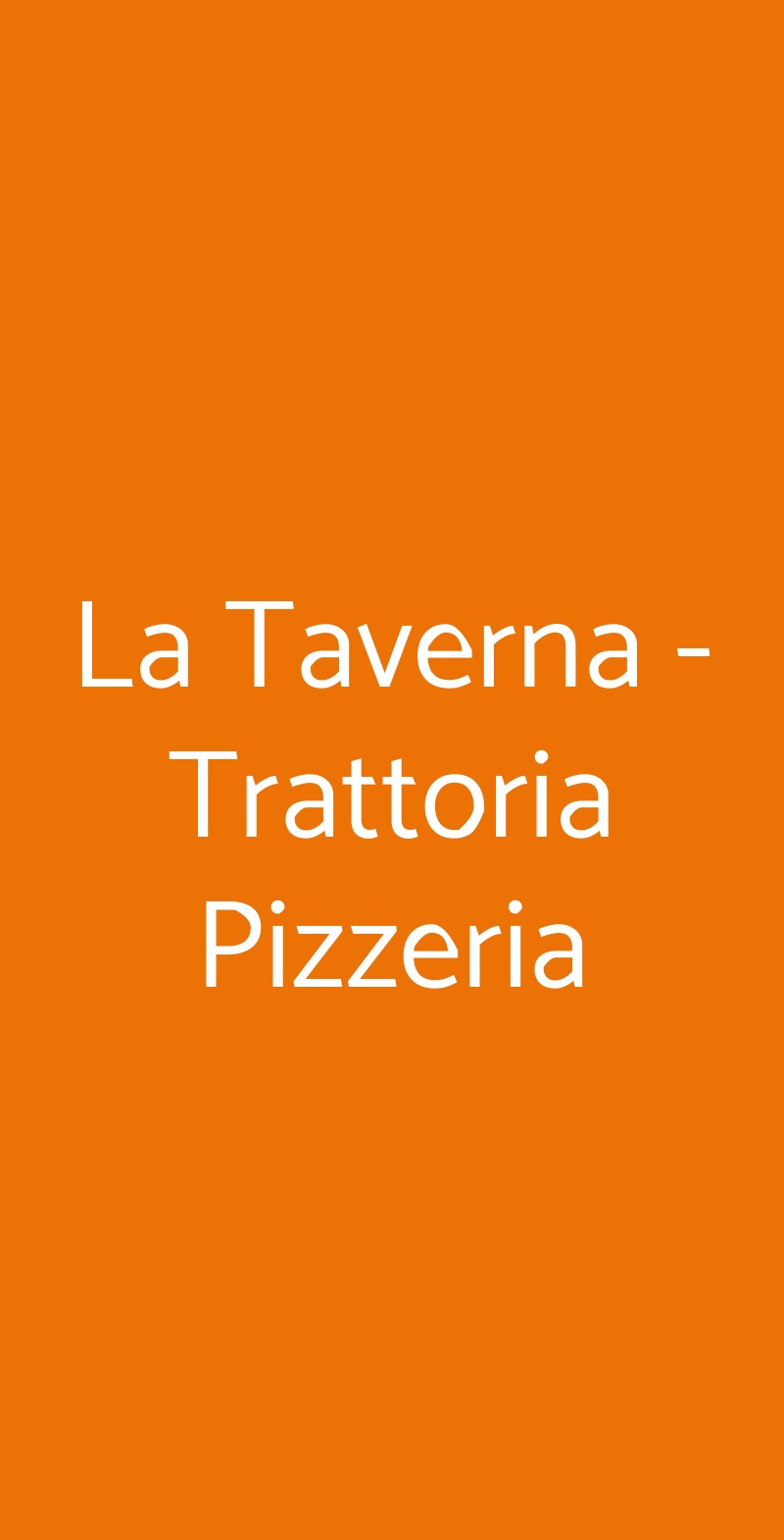 La Taverna - Trattoria Pizzeria Roccaraso menù 1 pagina