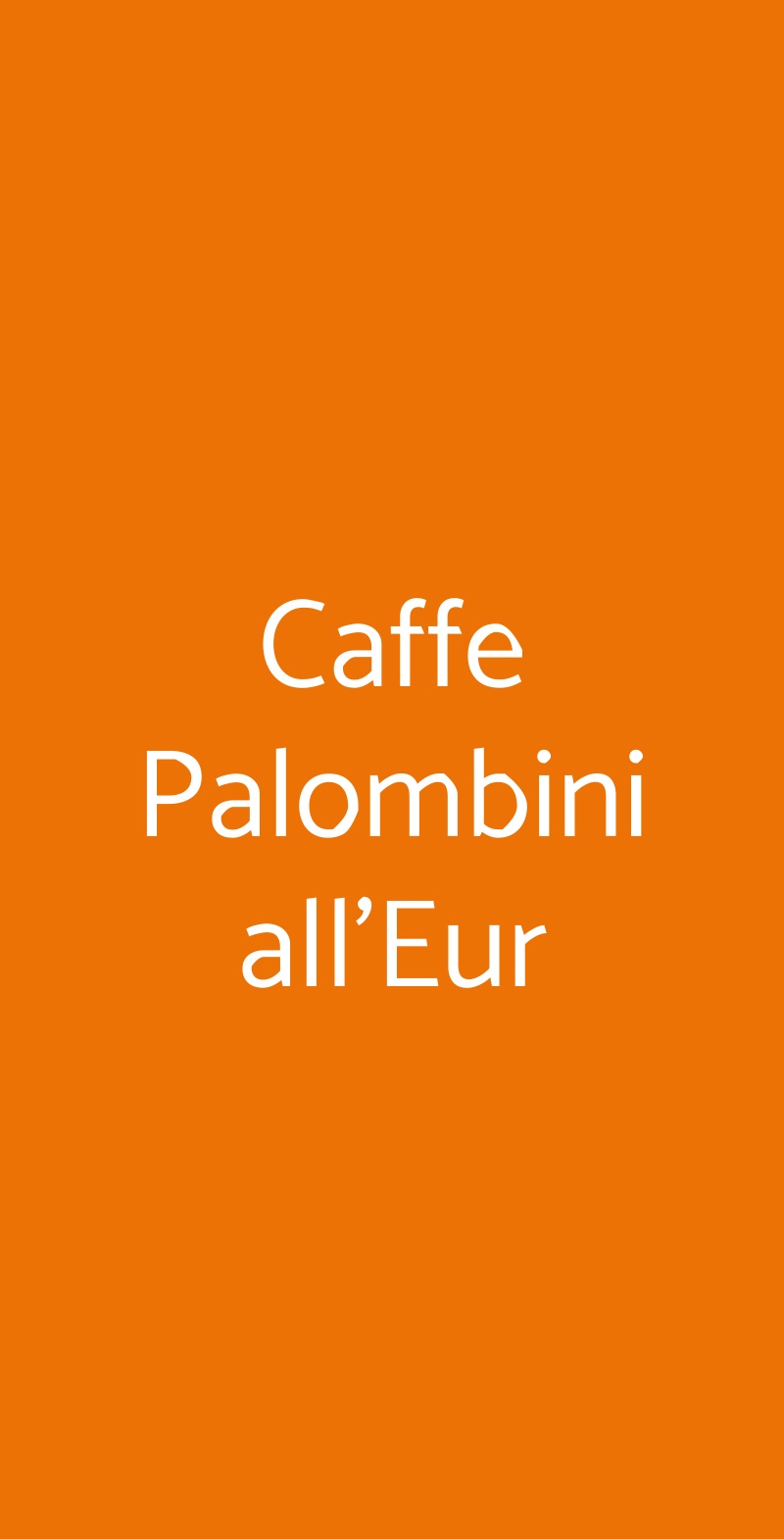 Caffe Palombini all'Eur Roma menù 1 pagina