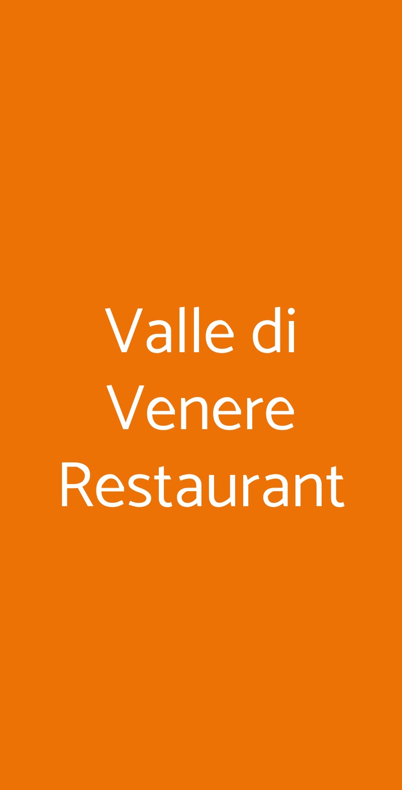Valle di Venere Restaurant Fossacesia menù 1 pagina