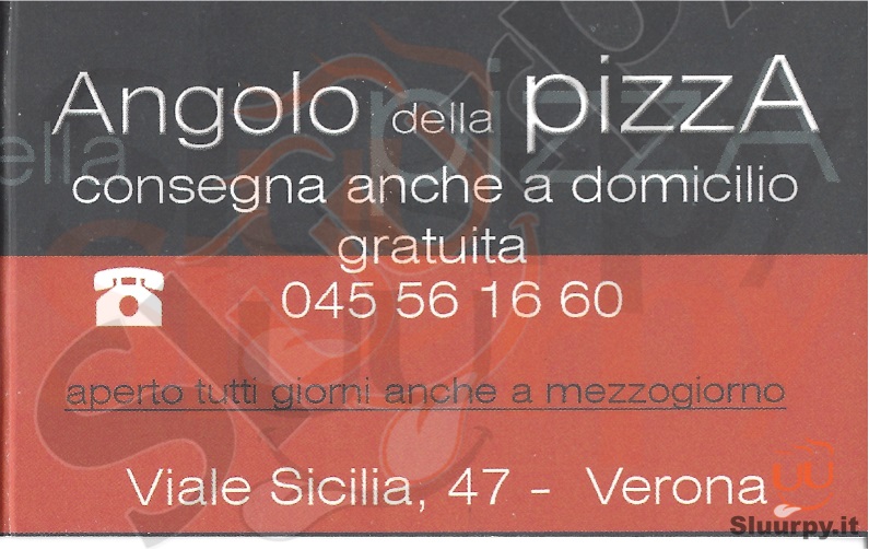 ANGOLO DELLA PIZZA Verona menù 1 pagina