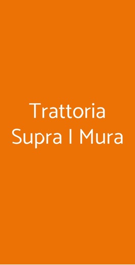 Trattoria Supra I Mura, Palermo